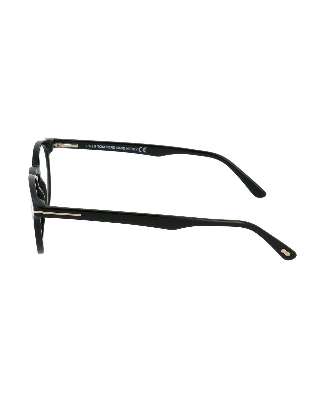 Tom Ford Eyewear Round Frame Glasses Glasses - 001 Nero Lucido