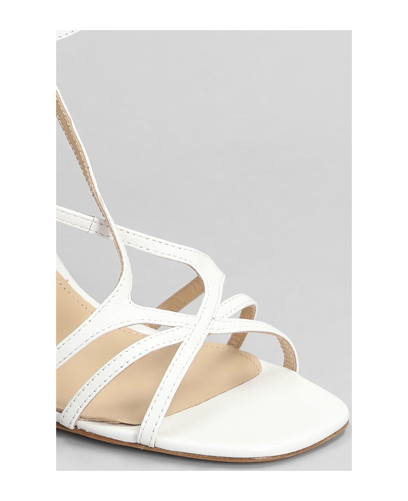 Lola Cruz Angela 85 Sandals In White Leather - white