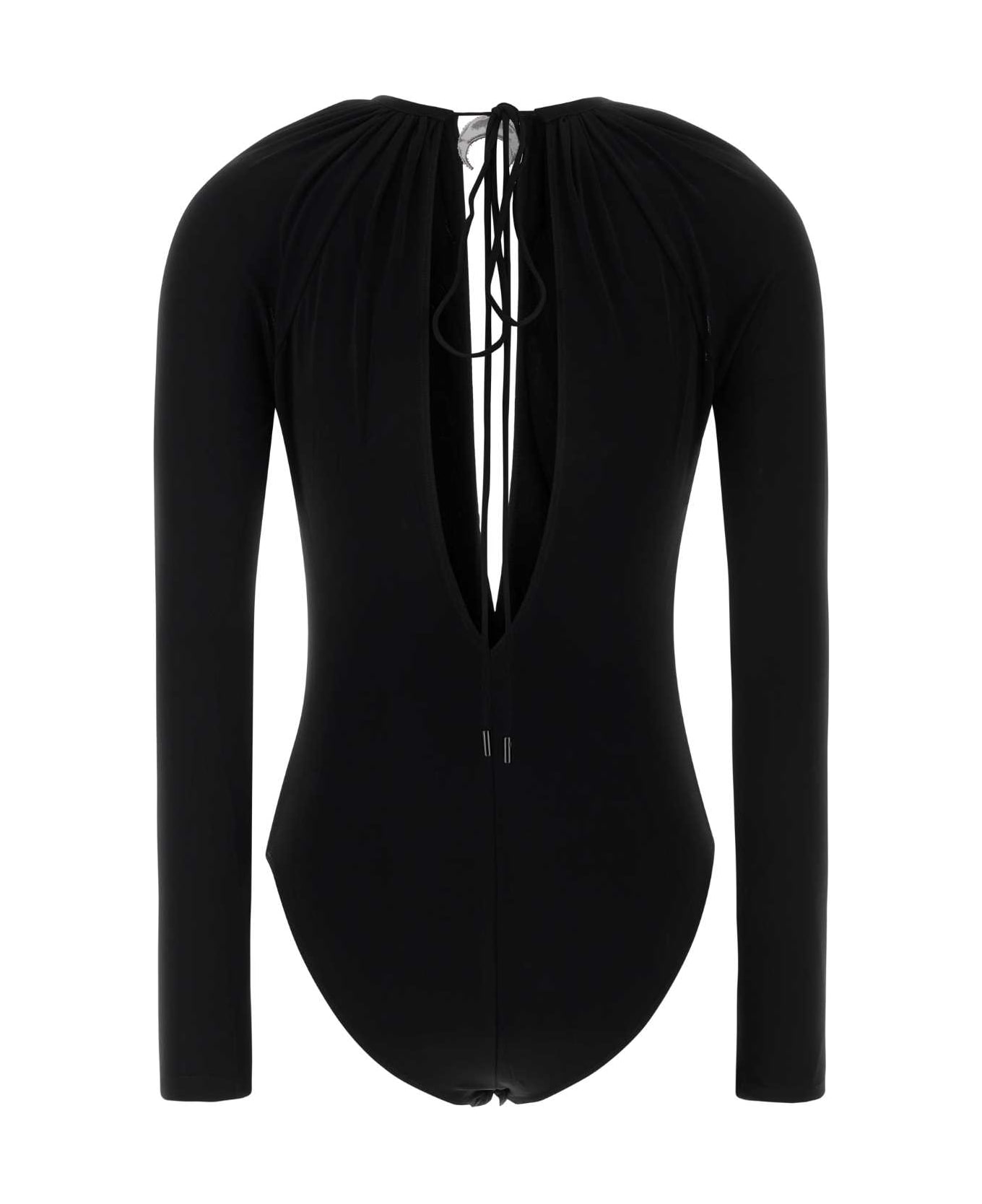 Marine Serre Black Stretch Viscose Bodysuit - BLACK