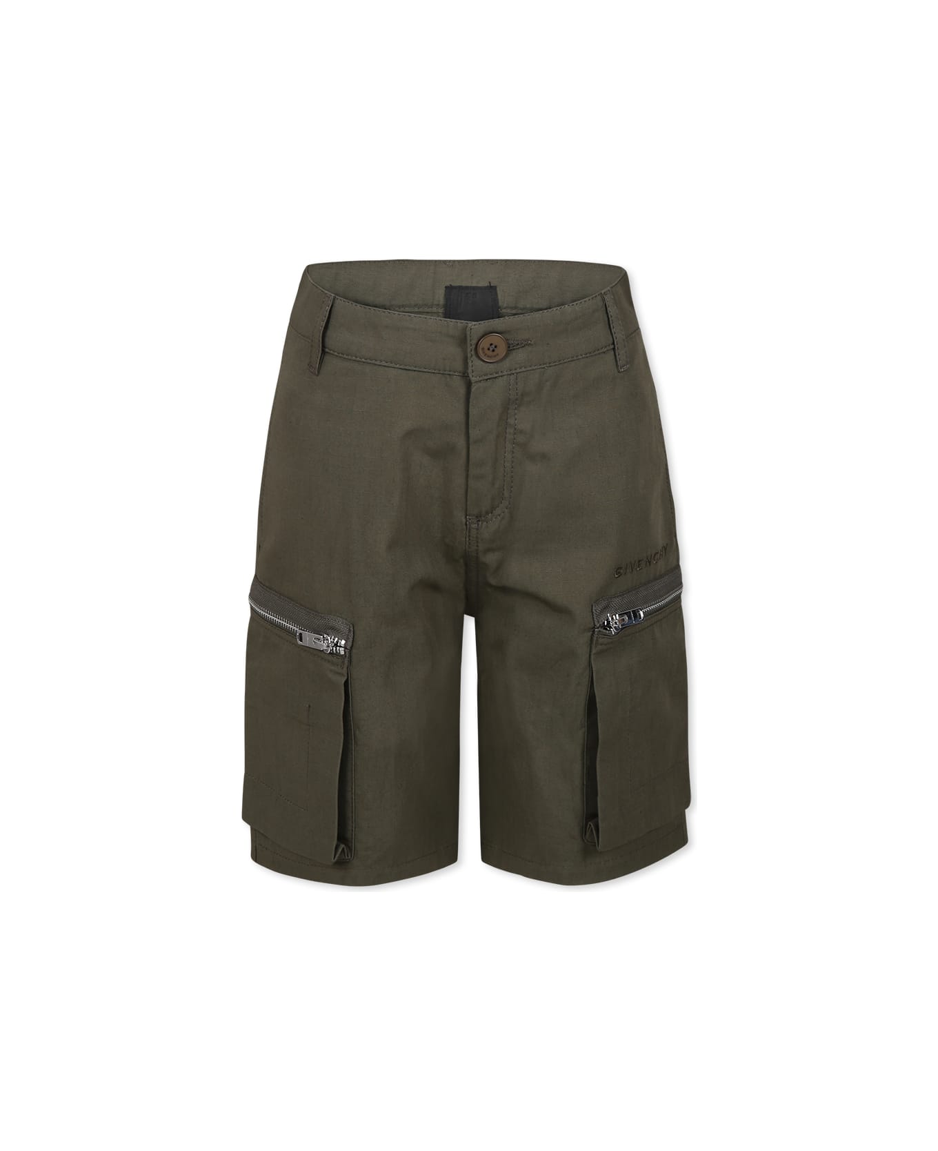 Givenchy Green Shorts For Boy With Logo - Green