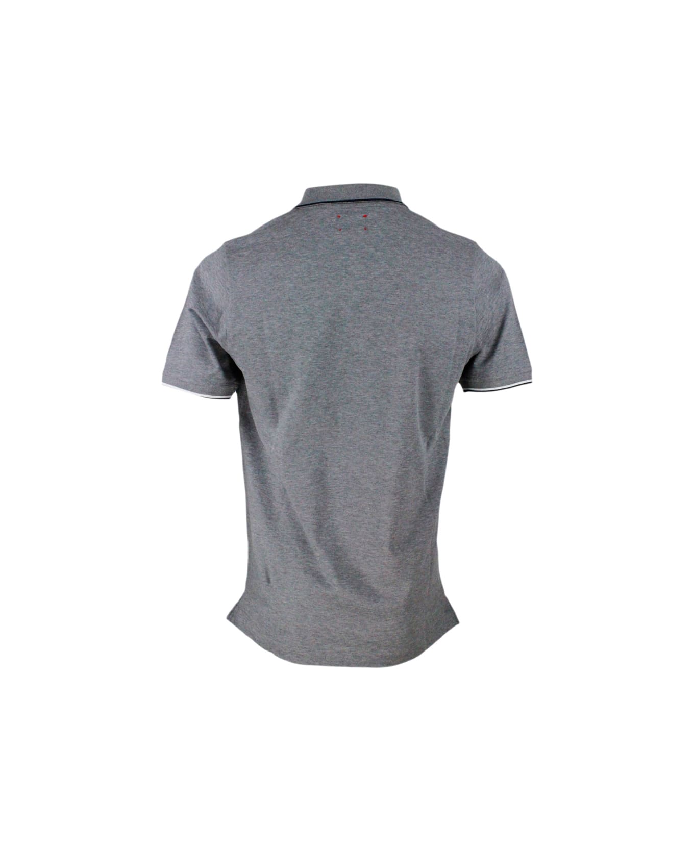 Kiton Short-sleeved Polo In Cotton Jersey - Grey