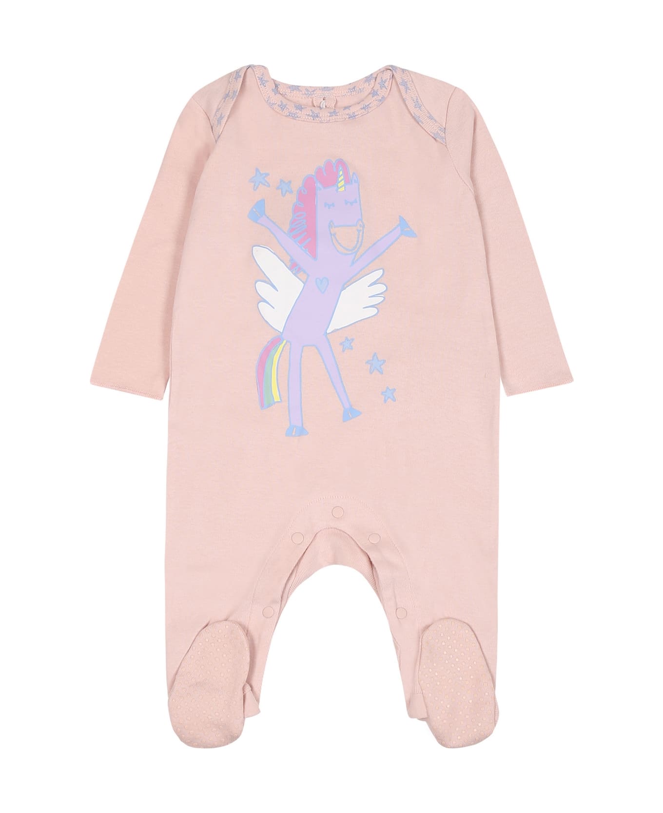 Stella McCartney Kids Pink Set For Baby Girl With Printed Unicorn - Pink