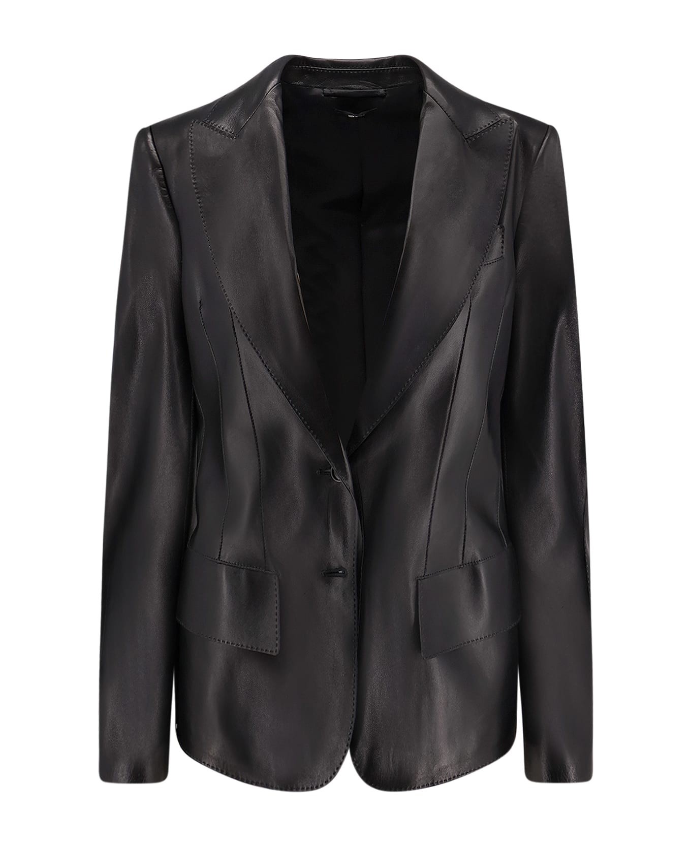 Tom Ford Leather Blazer - Black
