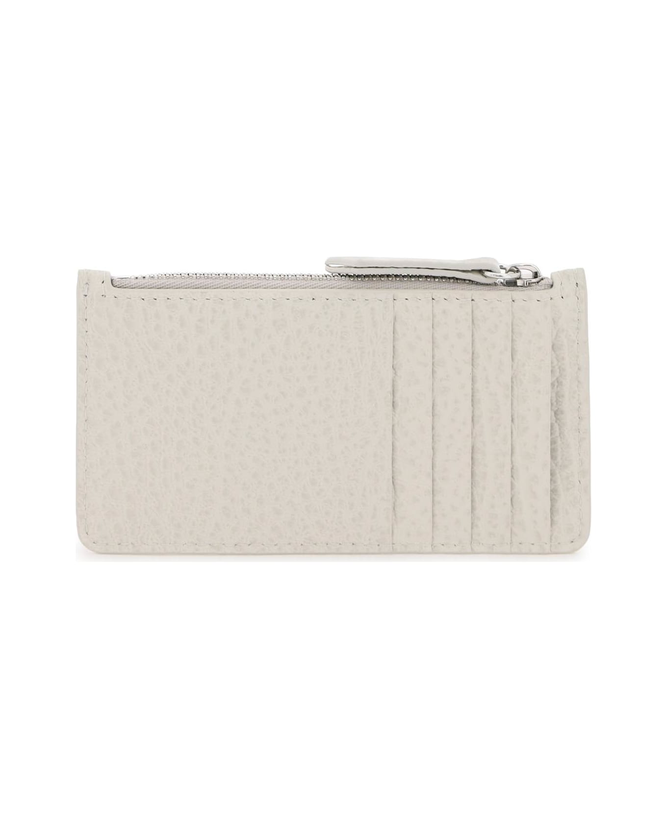 Maison Margiela Leather Zipped Cardholder - GREIGE (White)