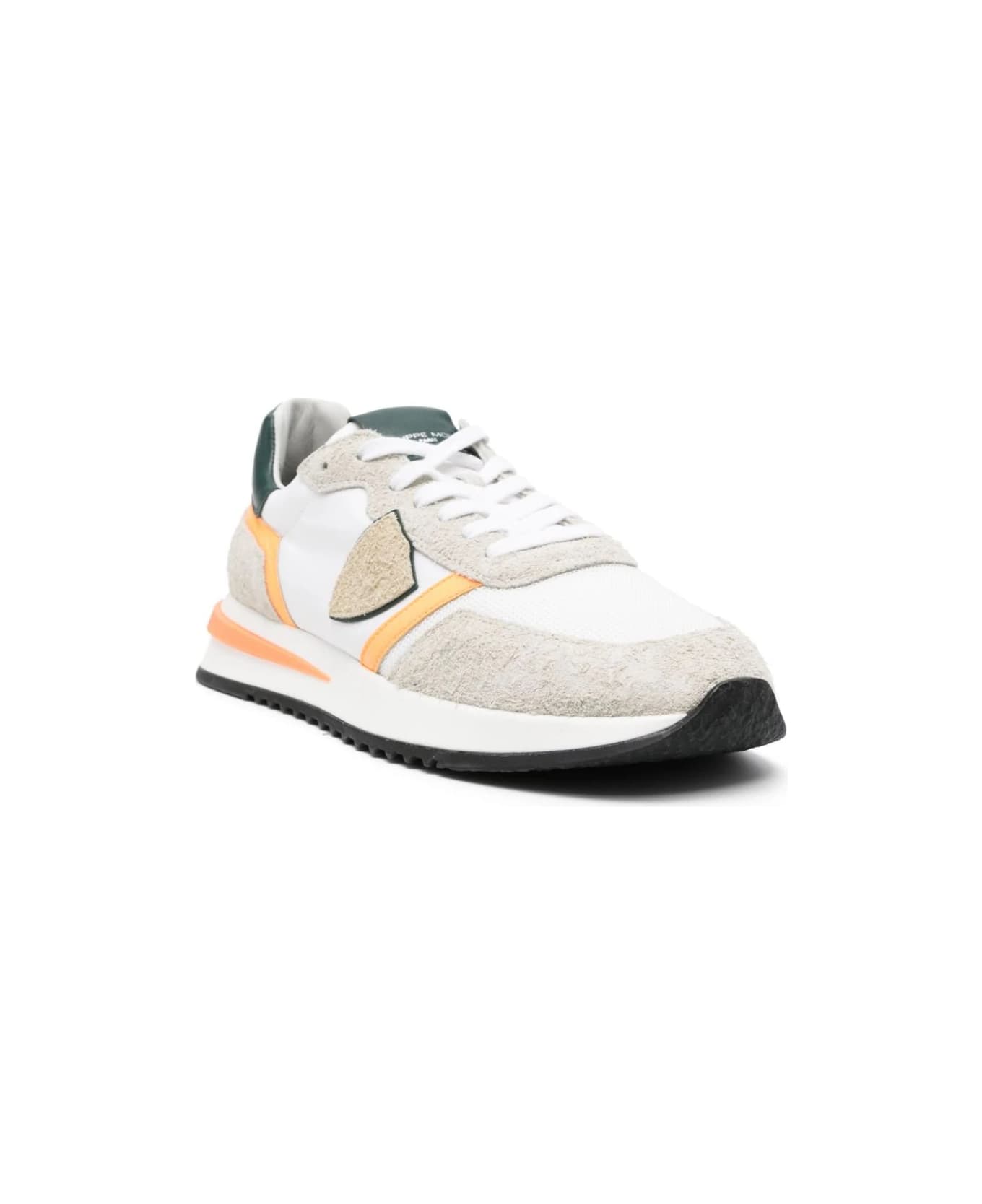 Philippe Model Tropez 2.1 Low Sneakers - White And Orange - Multicolour