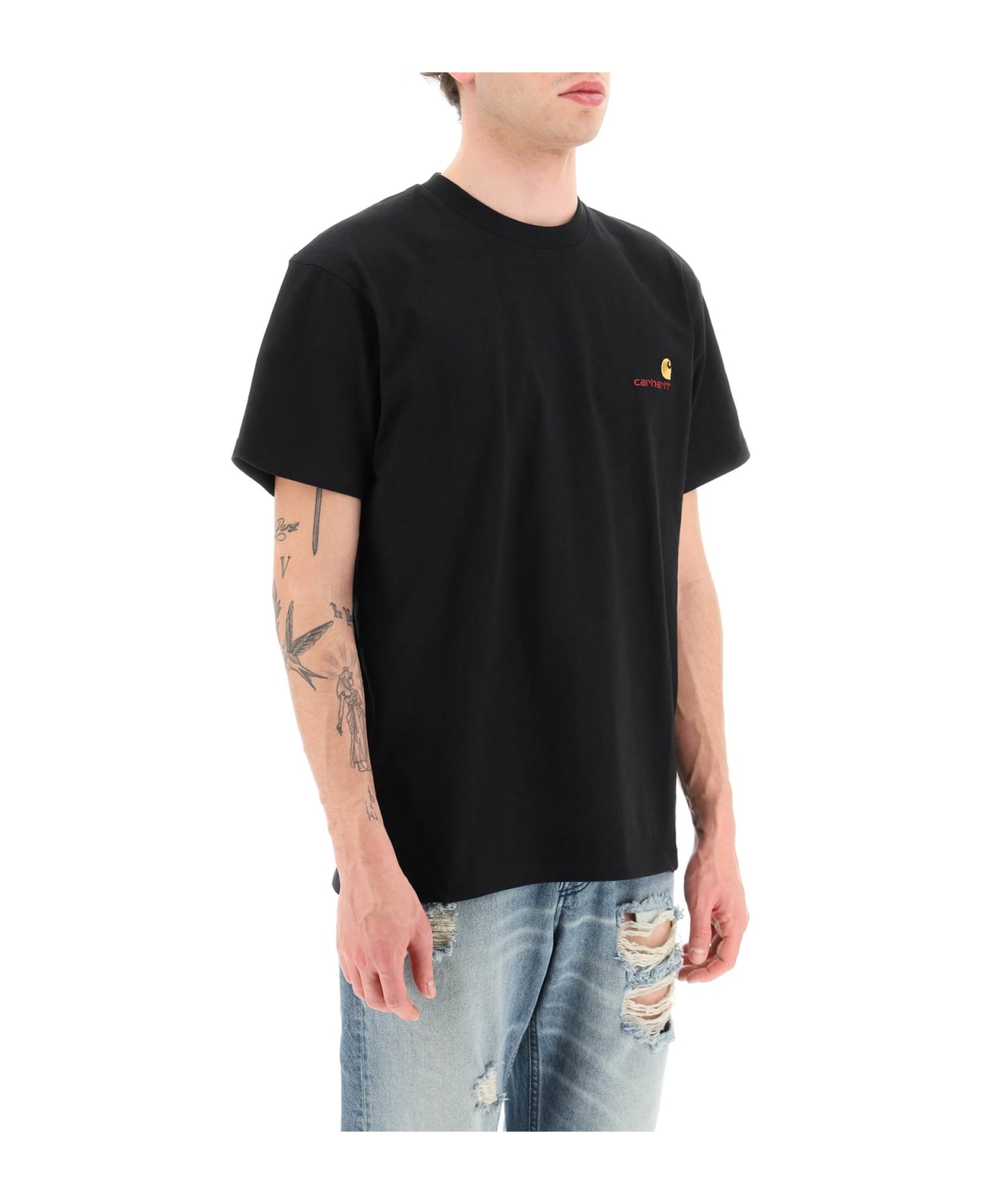 Carhartt T-shirt With Mini Logo - BLACK