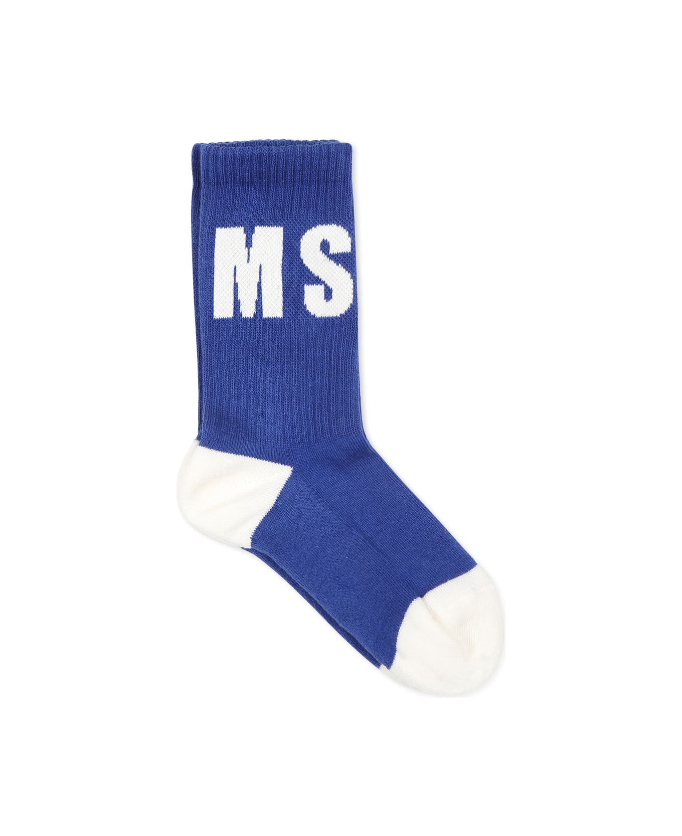 MSGM Blue Socks For Kids With Logo - Blue