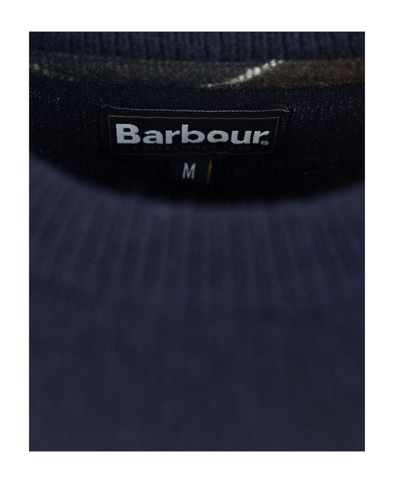 Barbour Checked-panel Crewneck Jumper - Blue