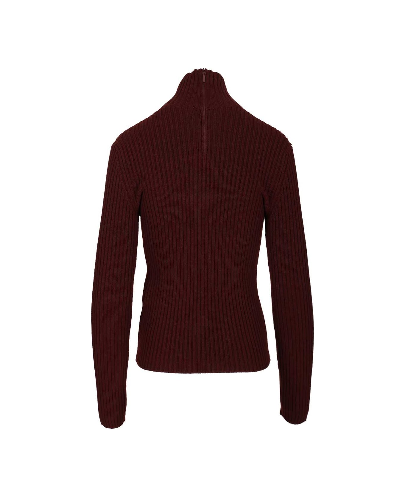 Max Mara Wool And Cashmere Turtleneck Sweater - BORDEAUX