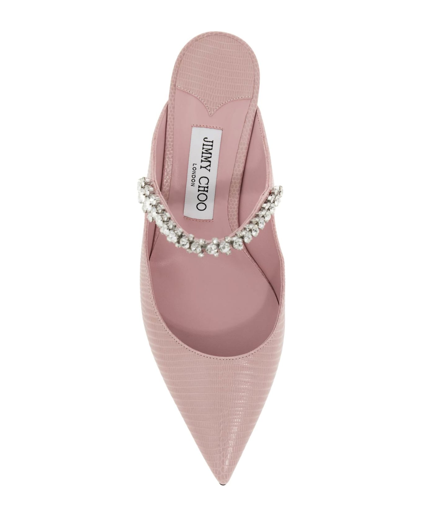 Jimmy Choo Lizard-embossed Leather Bing 65 Mules - ROSE (Pink)