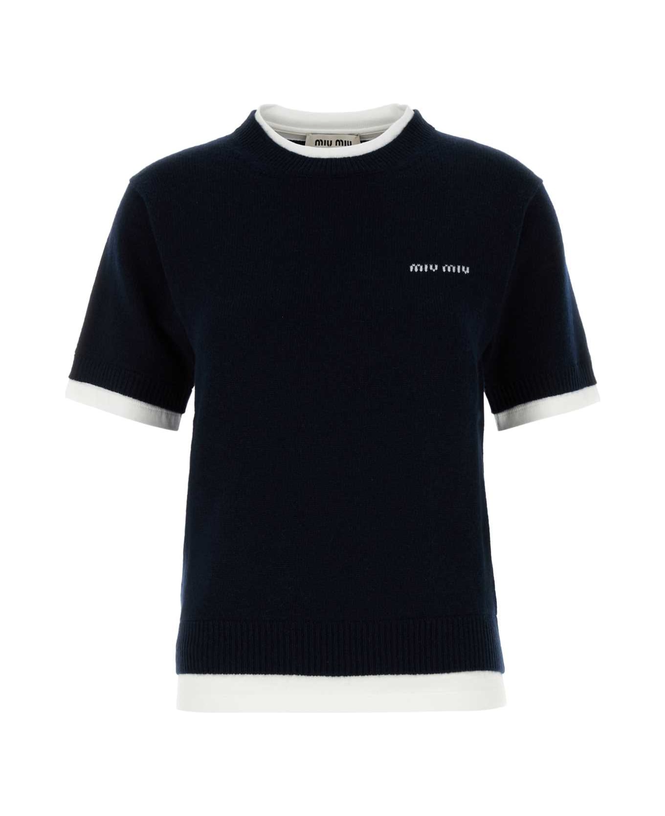 Miu Miu Midnight Blue Cashmere Sweater - BLEU