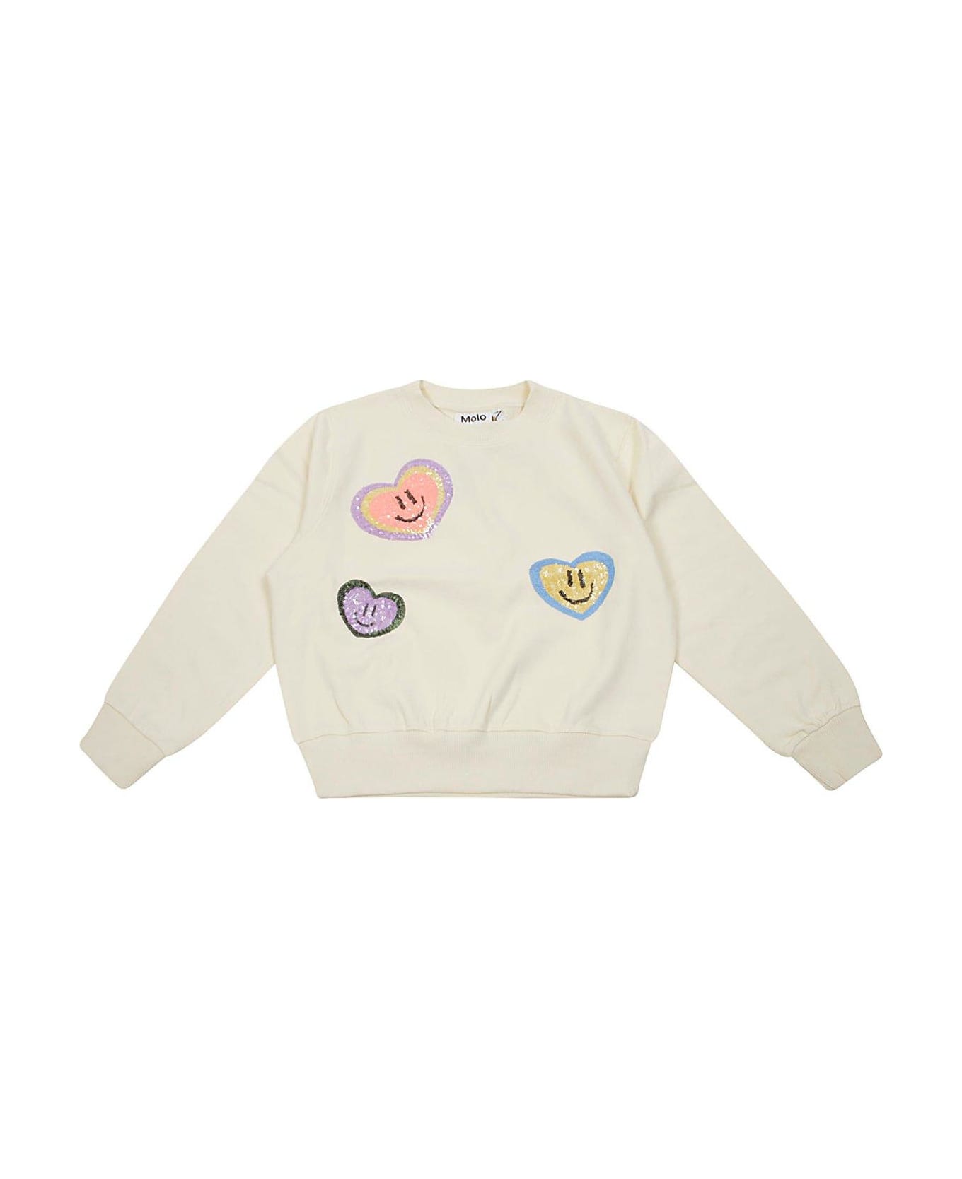 Molo Marge Sequin-embellished Crewneck Sweatshirt - Bianco