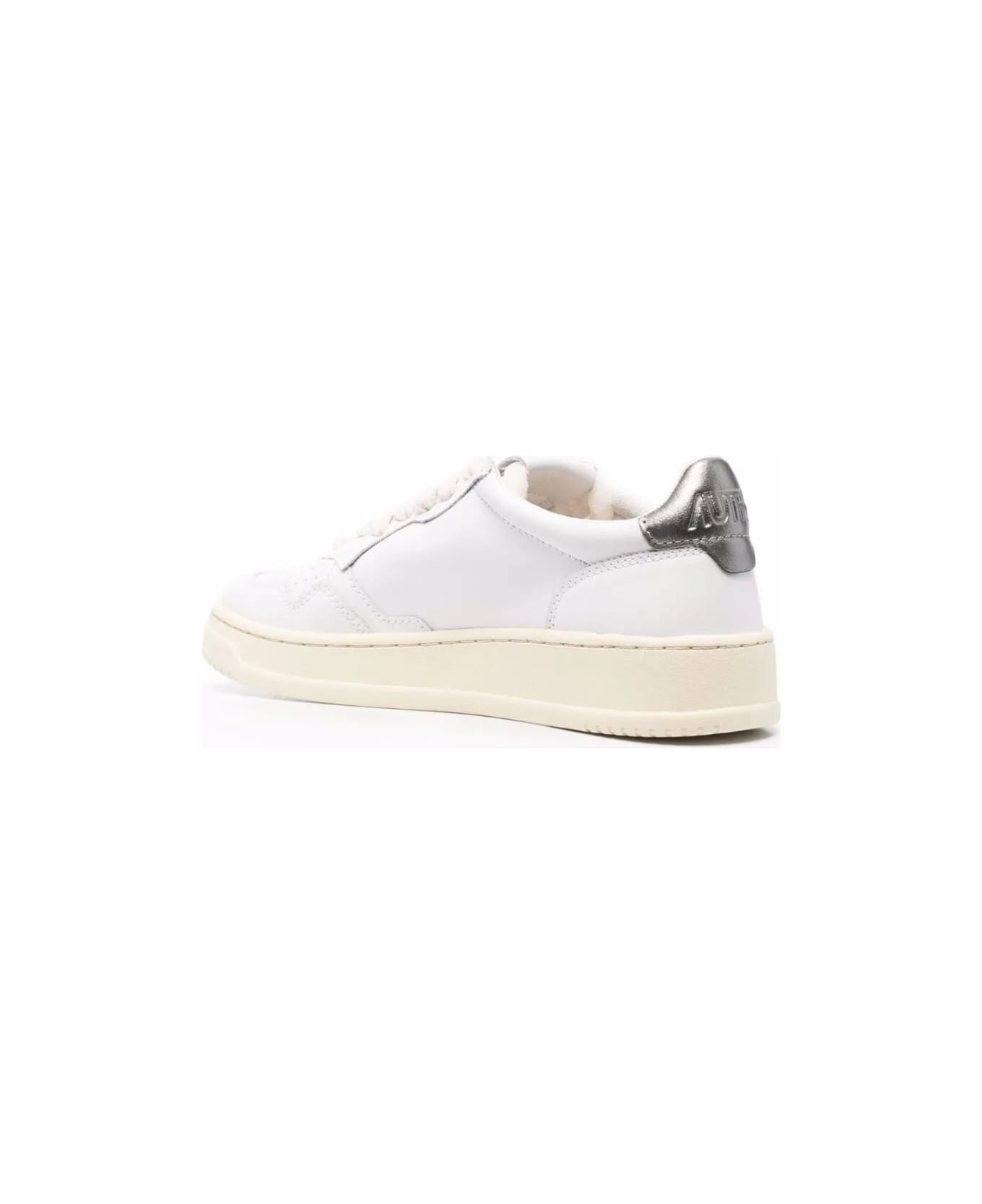 Autry Medialist Low Leather Sneakers - Silver