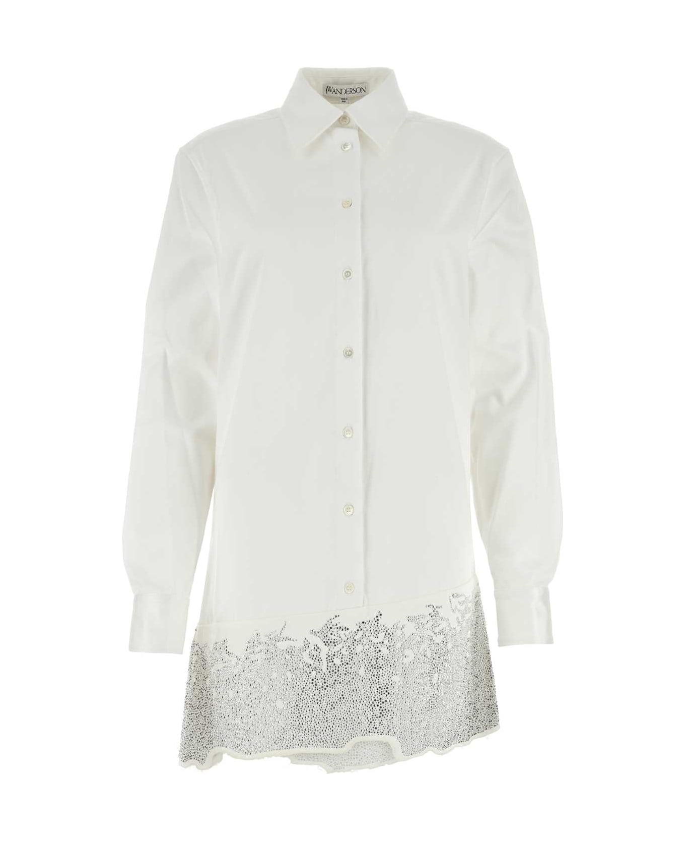 J.W. Anderson White Cotton Shirt Mini Dress - White