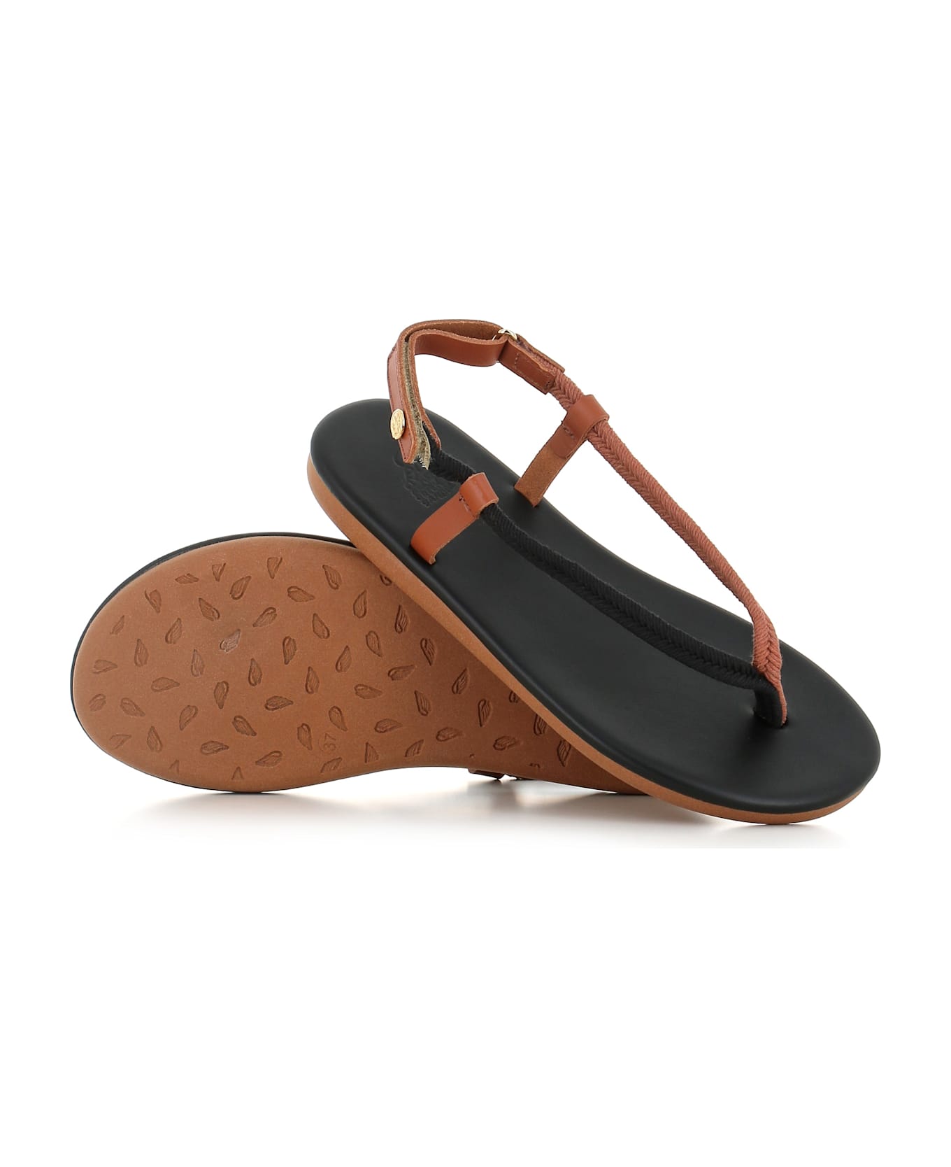Ancient Greek Sandals Sandal Zoi - Nero/cuoio