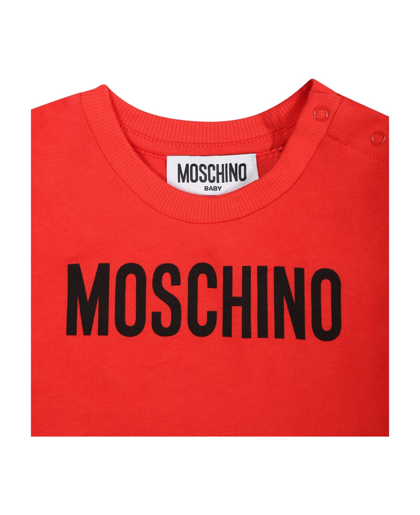 Moschino Red T-shirt For Babies With Logo - Red