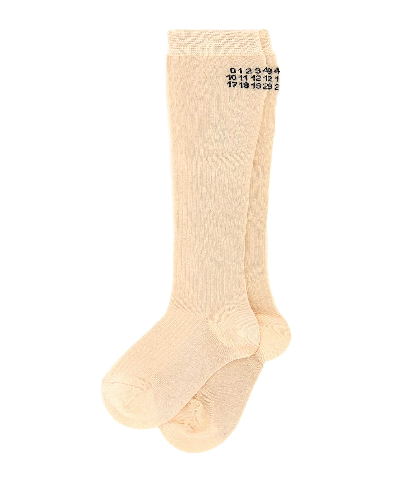 MM6 Maison Margiela Skin Pink Stretch Viscose Blend Socks - VELLUM