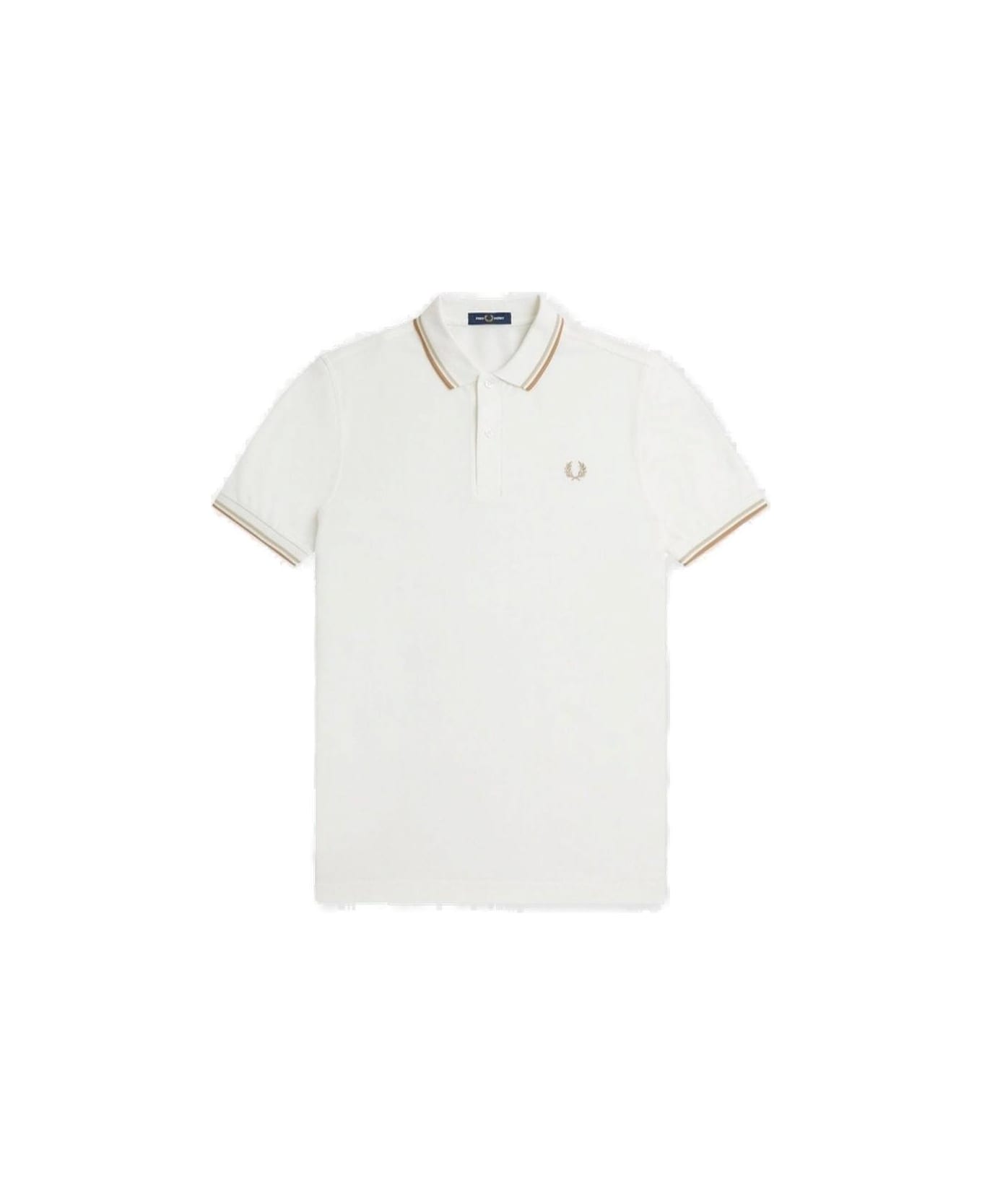 Fred Perry Twin Tipped Short-sleeved Polo Shirt - Snowh/oat/wstone