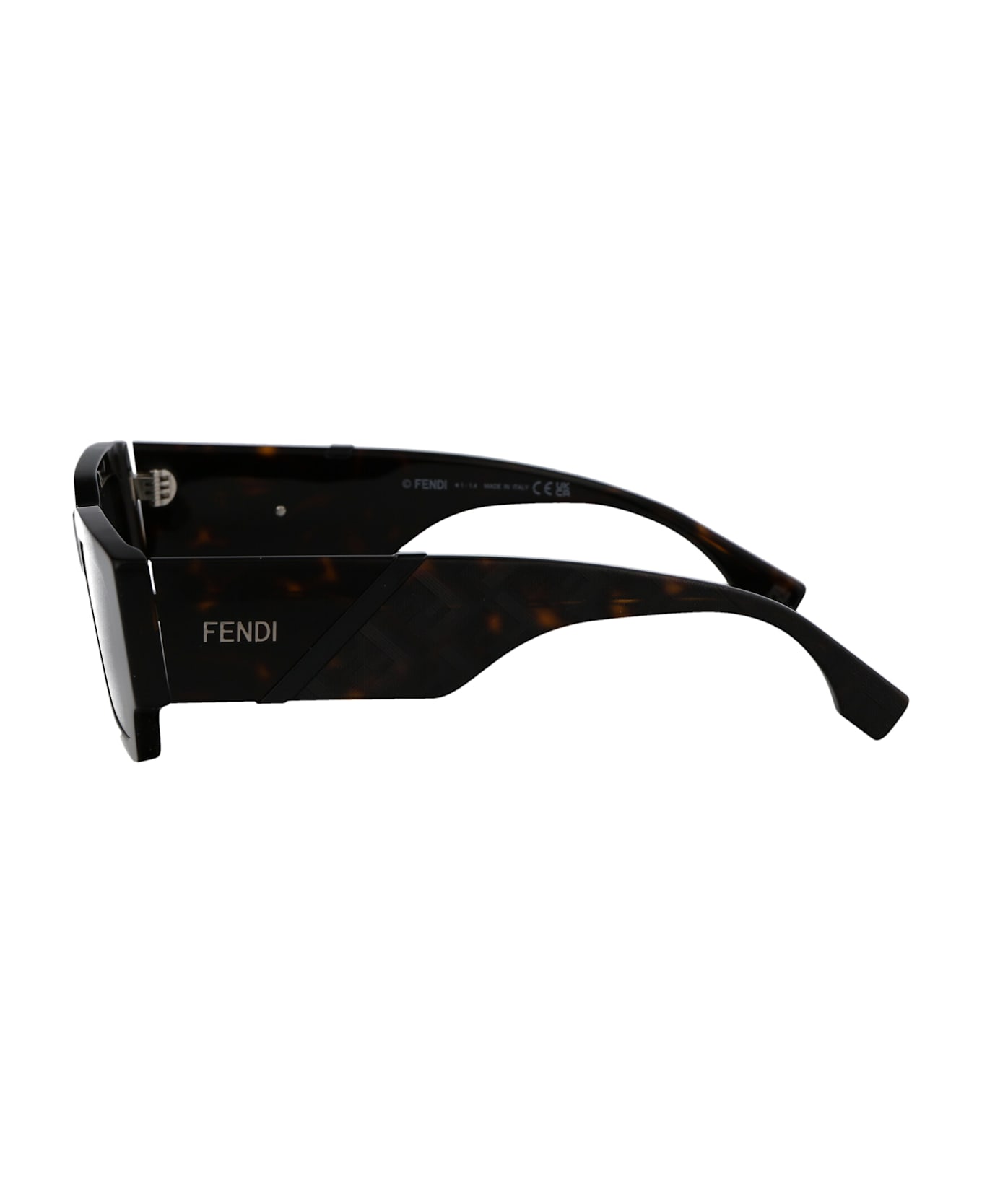 Fendi Eyewear Fendi Diagonal Sunglasses - 52A DARK HAVANA / SMOKE