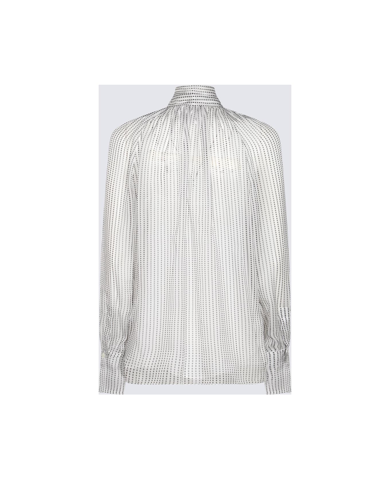 Givenchy White And Grey Silk Shirt - ECRU/BLACK