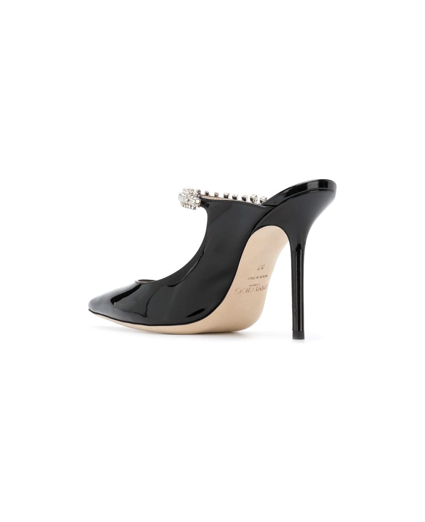 Jimmy Choo Black Pumps With Crystal Strap In Patent Leather Woman - Black