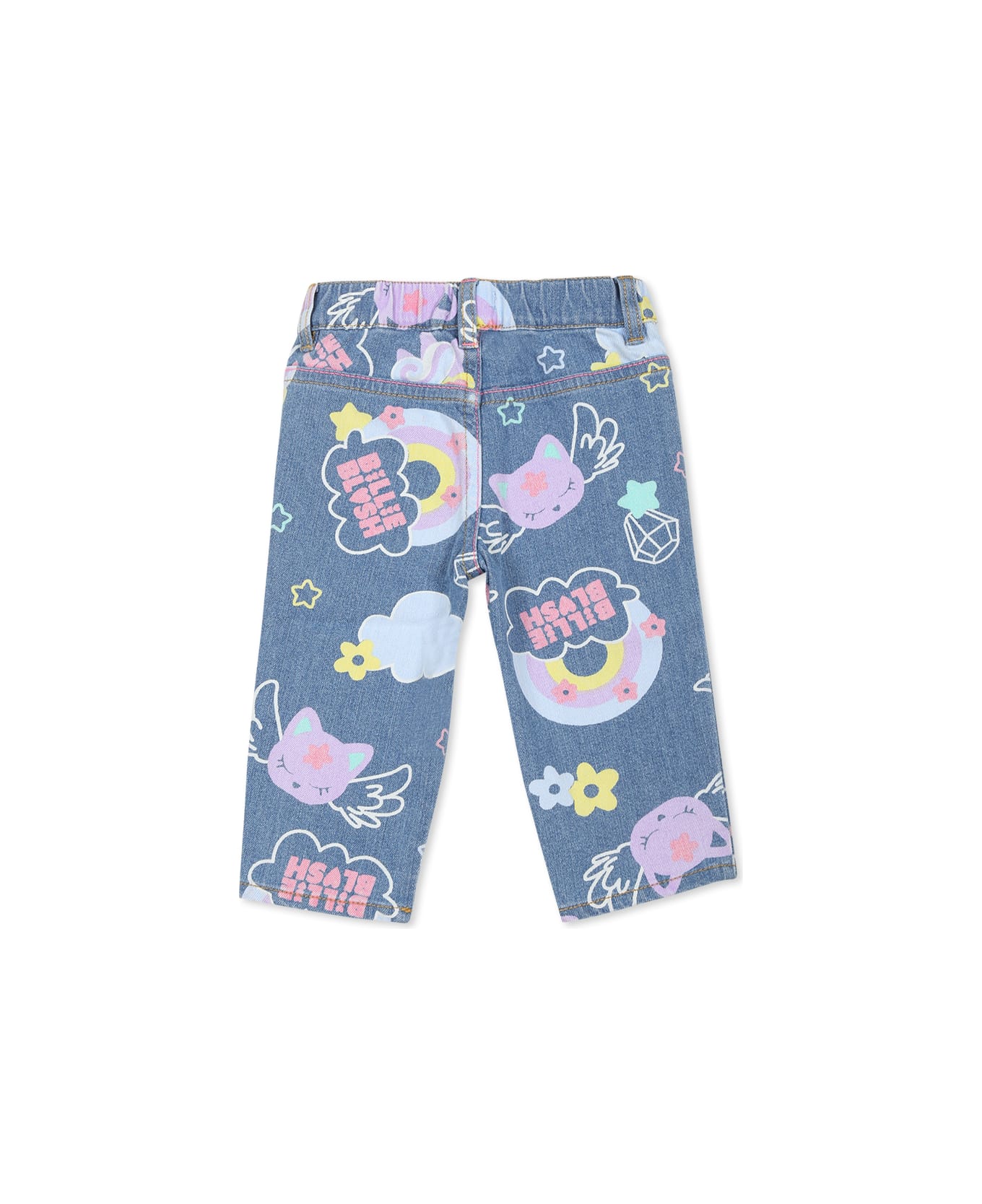 Billieblush Blue Jeans For Baby Girl With Rainbow - Denim