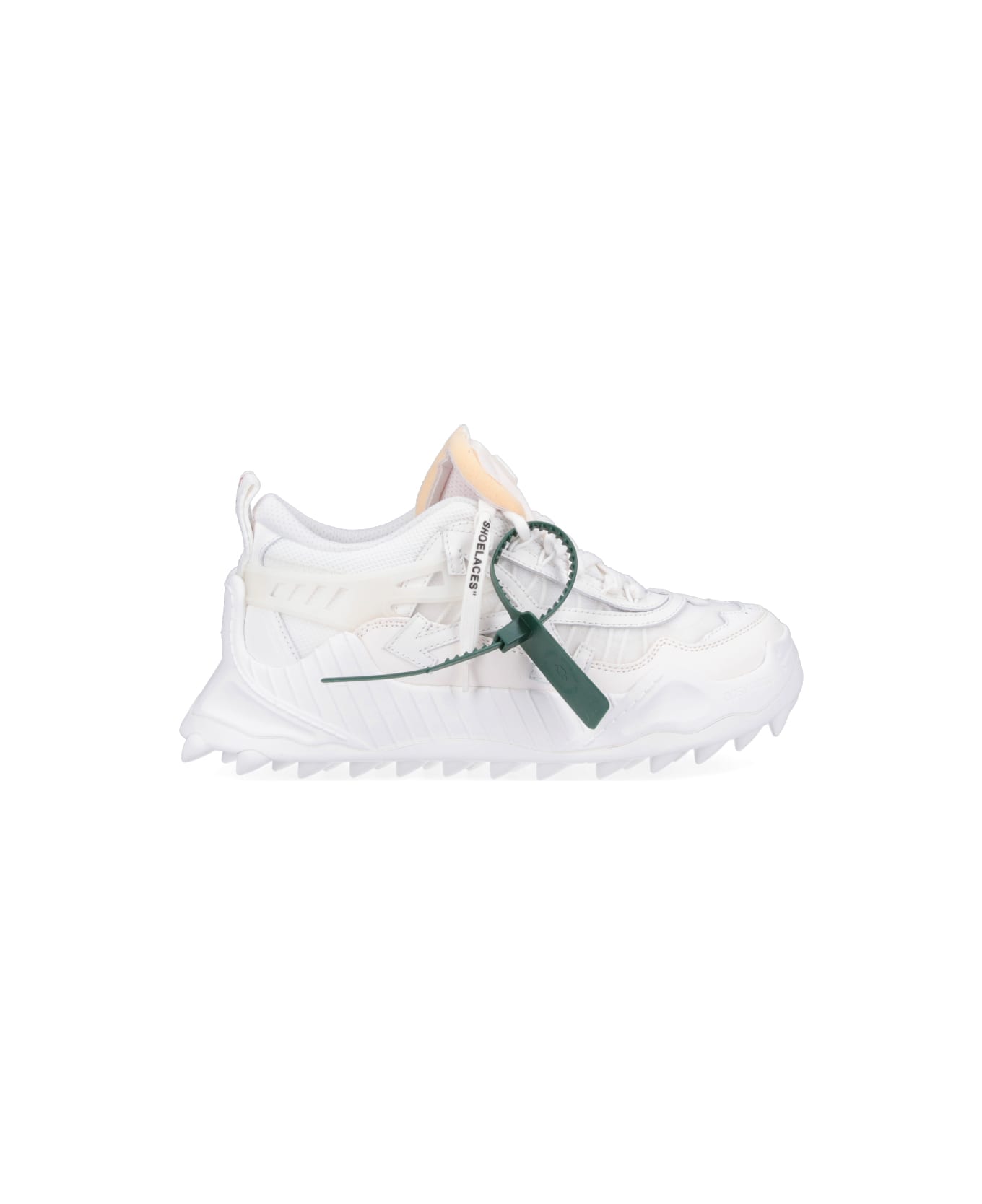 Off-White Odsy 1000 Sneakers In White Leather And Fabric Blend - White White