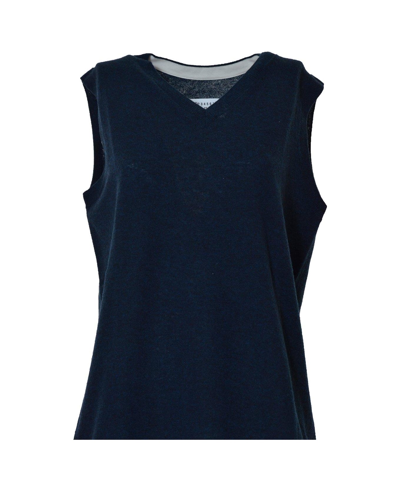 Maison Margiela V-neck Knitted Vest - Blu ベスト