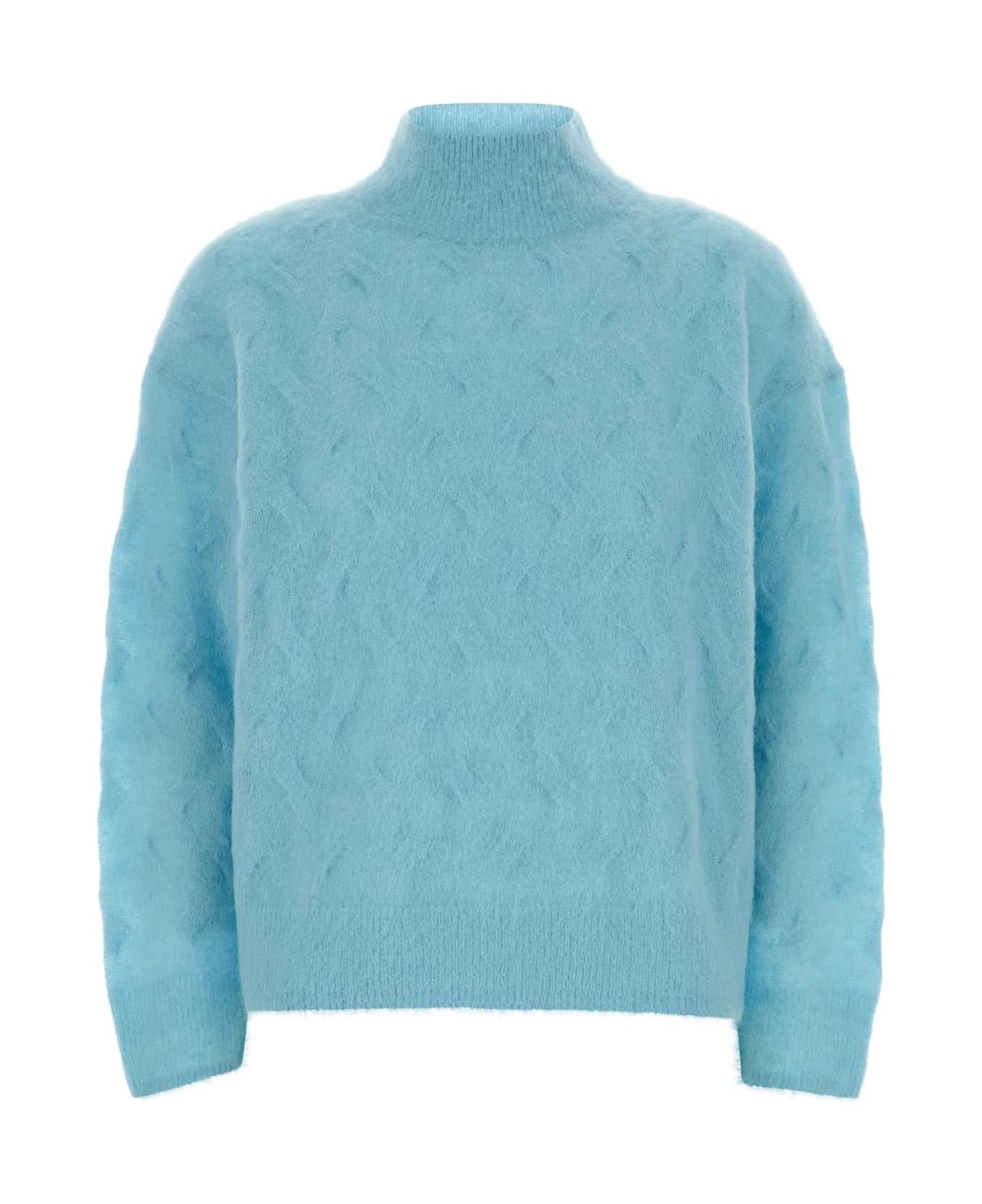 Calvin Klein Light Blue Nylon Blend Sweater - BLUE FREEZE