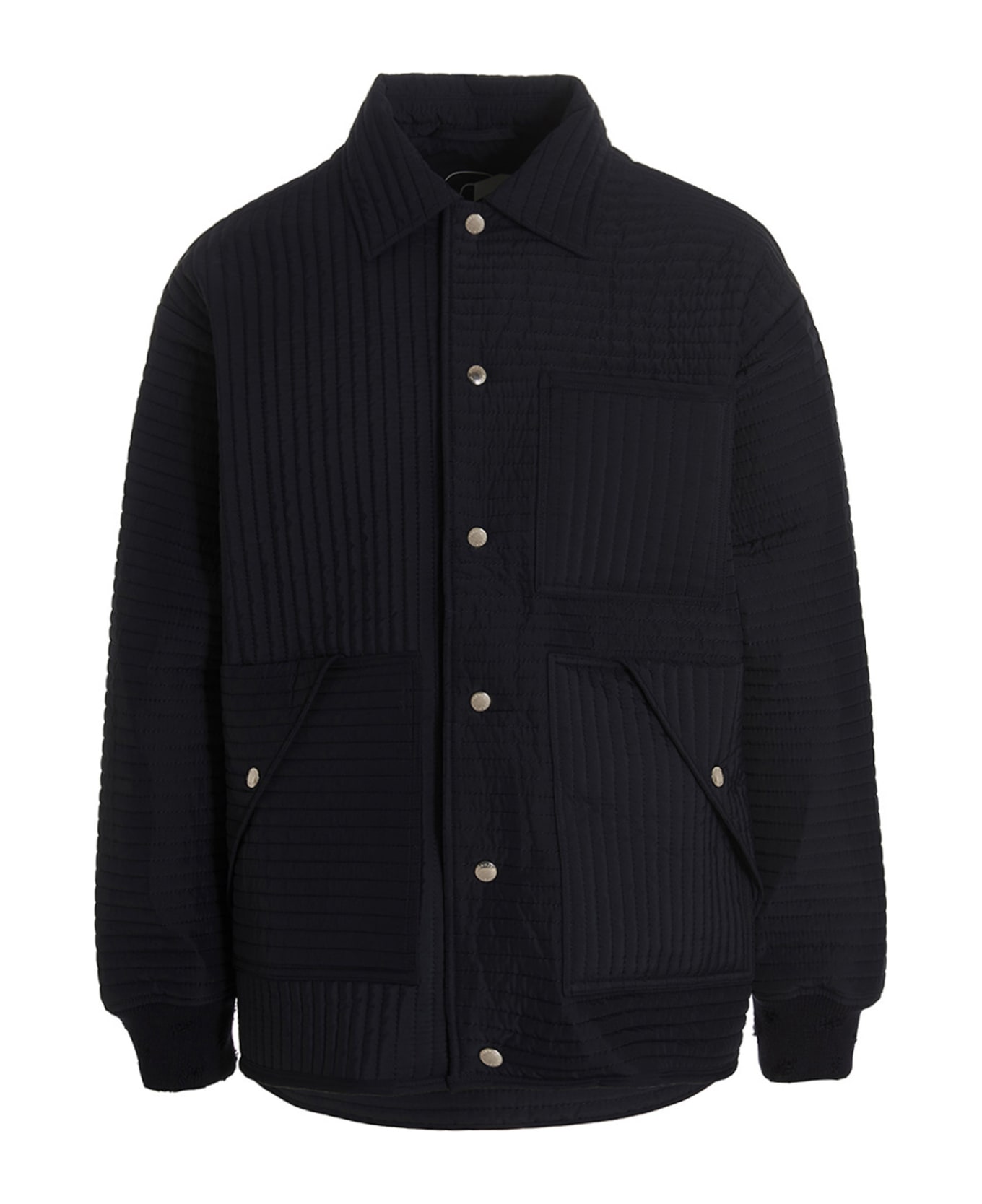 Khrisjoy 'chore Quilted Stripes' Down Jacket - Blue