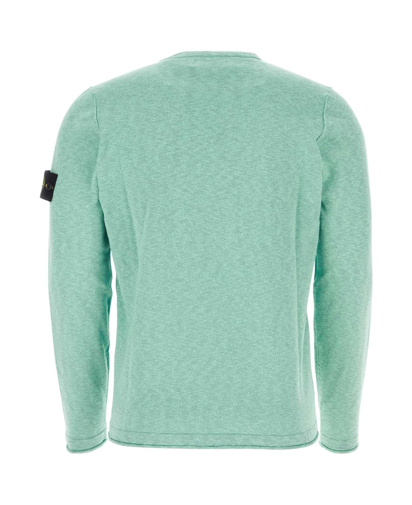 Stone Island Melange Verde Menta Cotton Blend Sweater - VERDEMELANGE