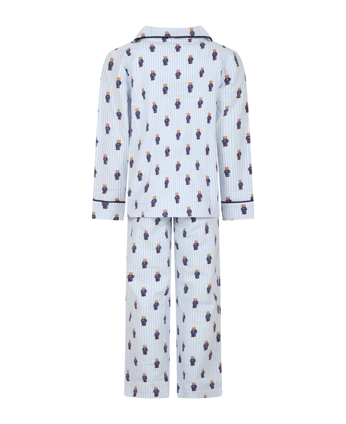 Ralph Lauren Pyjama Bleu Ciel Pour Garçon Avec Ours - Light Blue