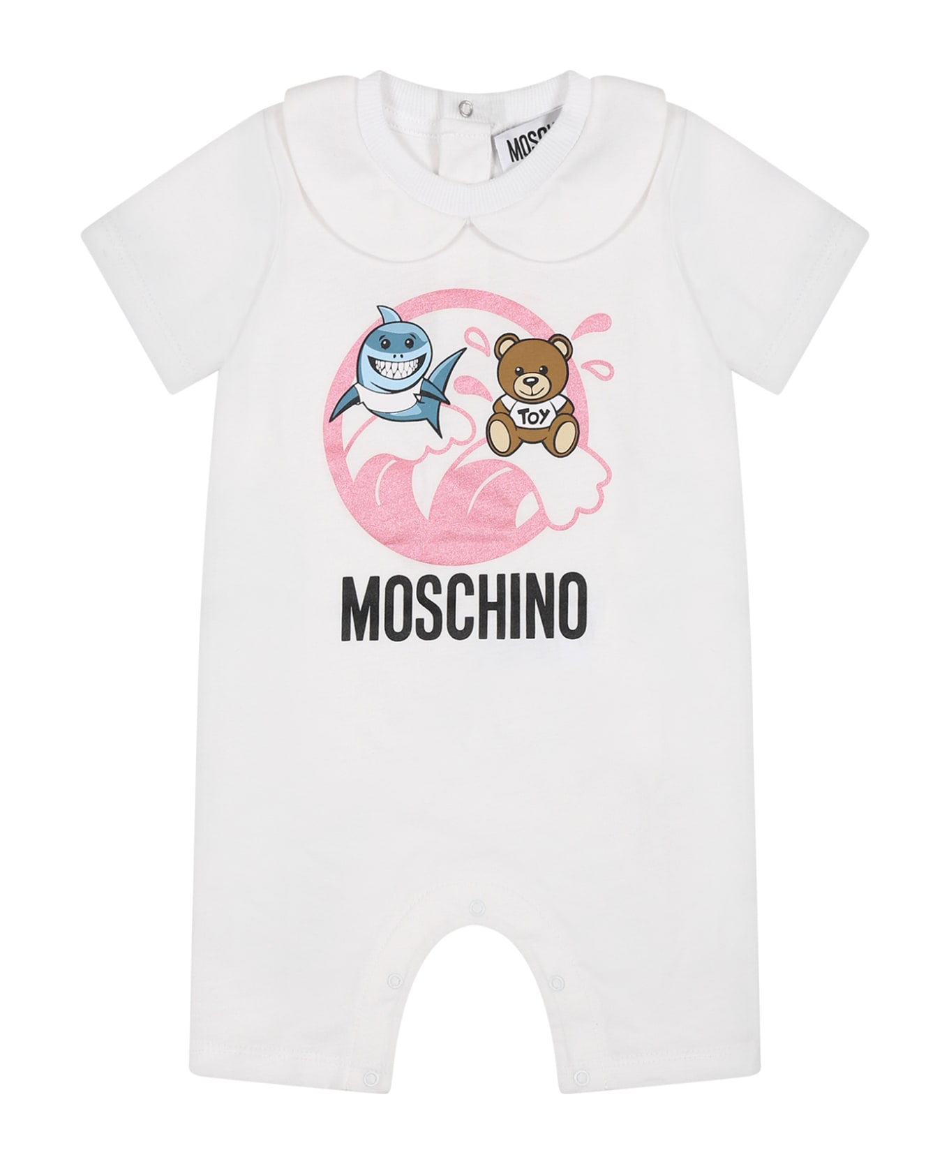 Moschino Pink Set For Baby Girl With Print And Teddy Bear - Pink