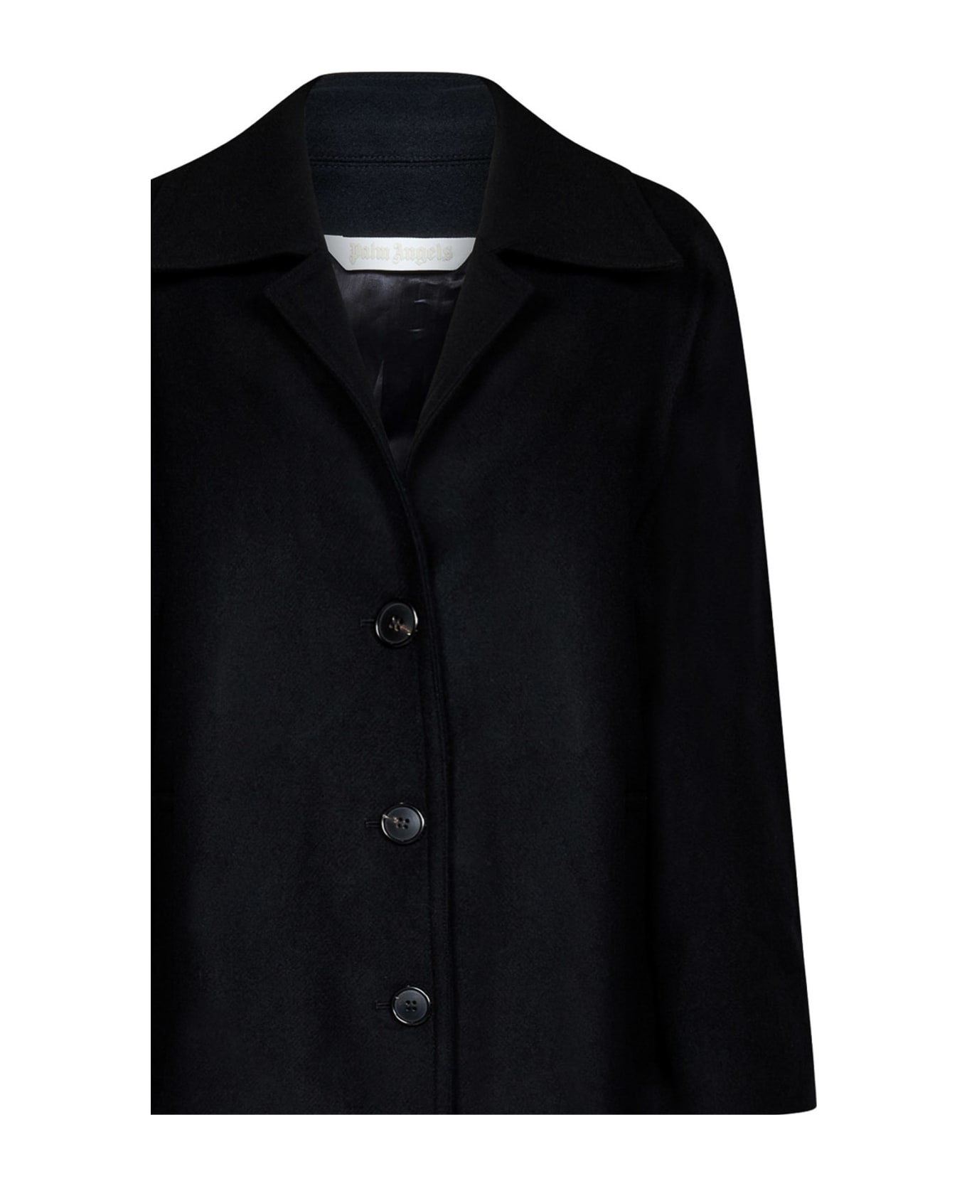 Palm Angels Coat With Notch Lapels - Black