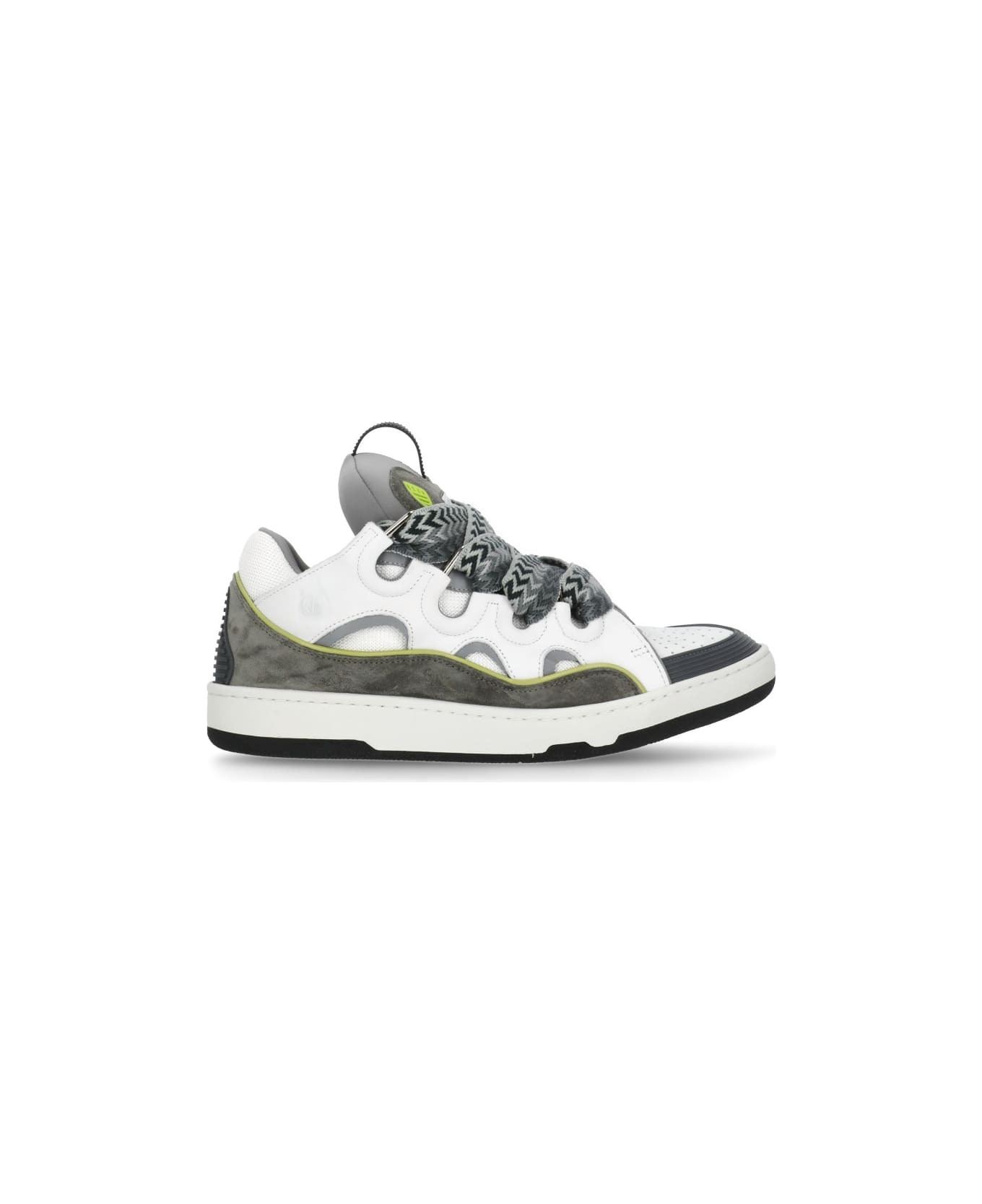 Lanvin Curb Sneakers - WHITE/GREY
