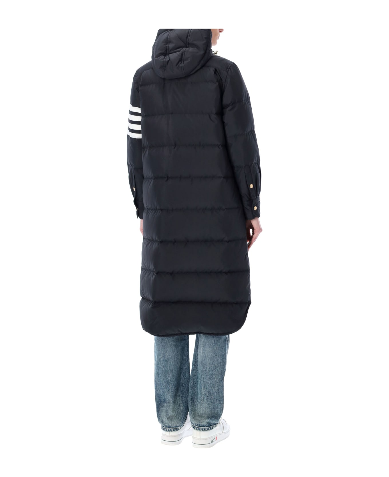 Thom Browne Downfilled Ripstop 4-bar Hooded Jacket - NAVY