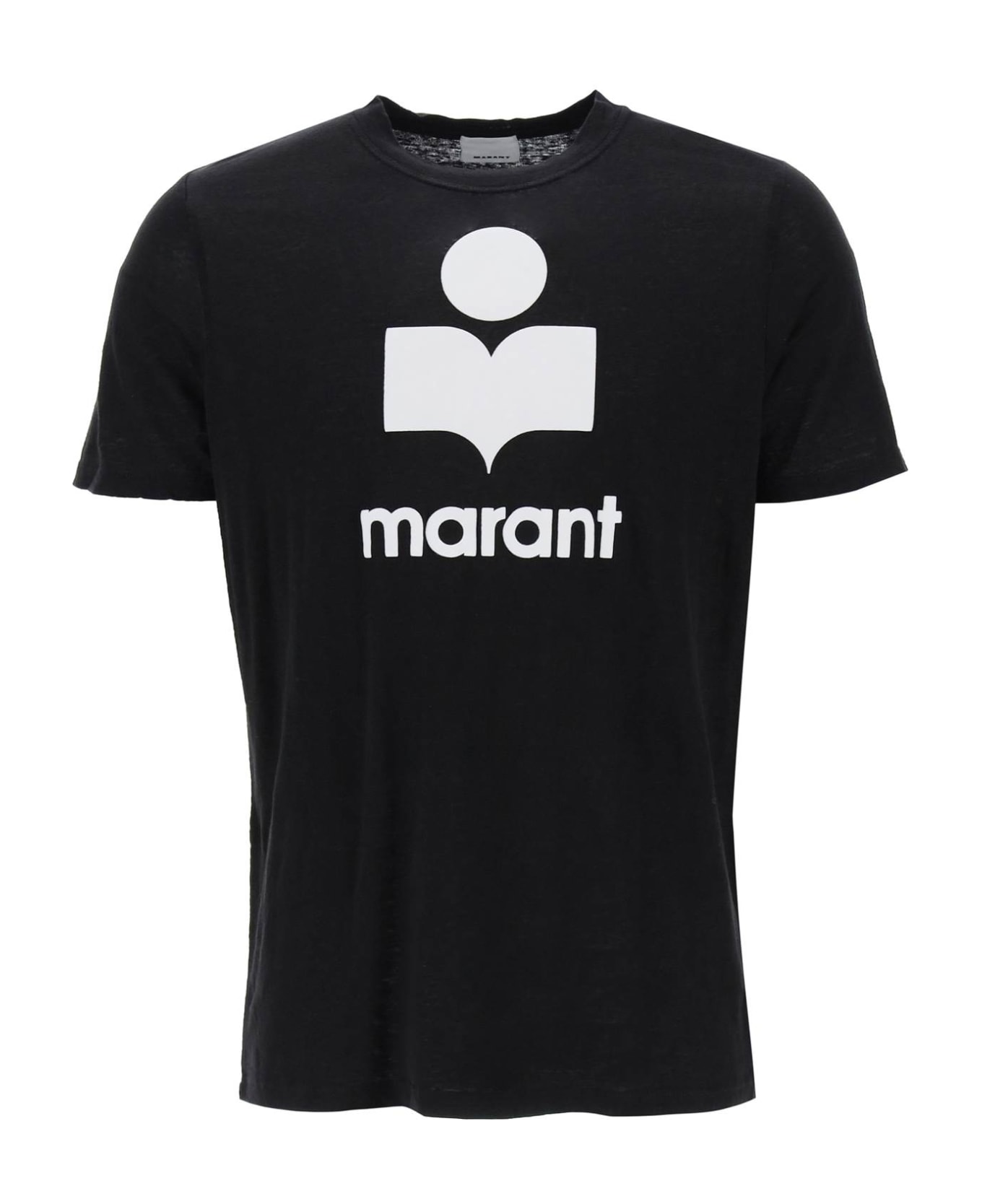 Isabel Marant Karman Logo Linen T-shirt - Black