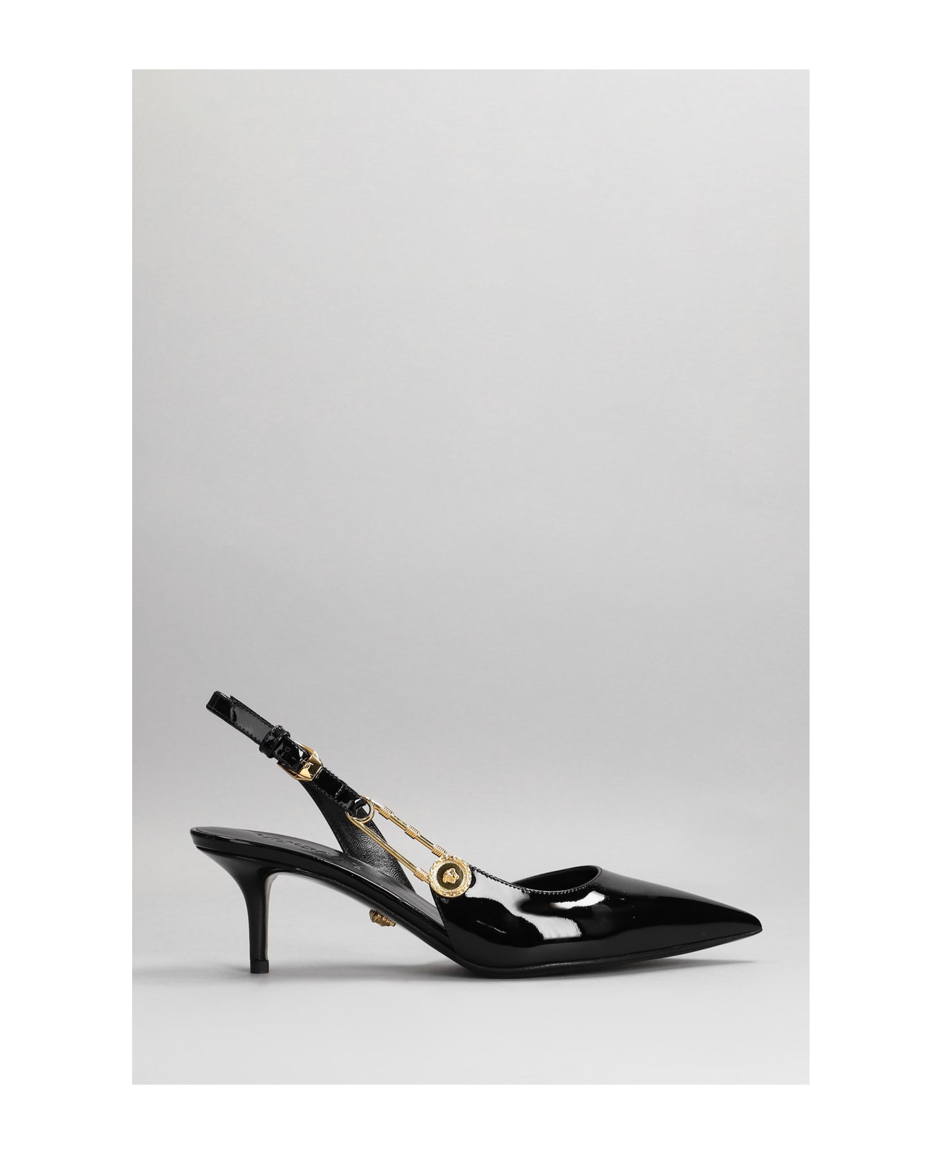 Versace Pumps In Black Patent Leather - black