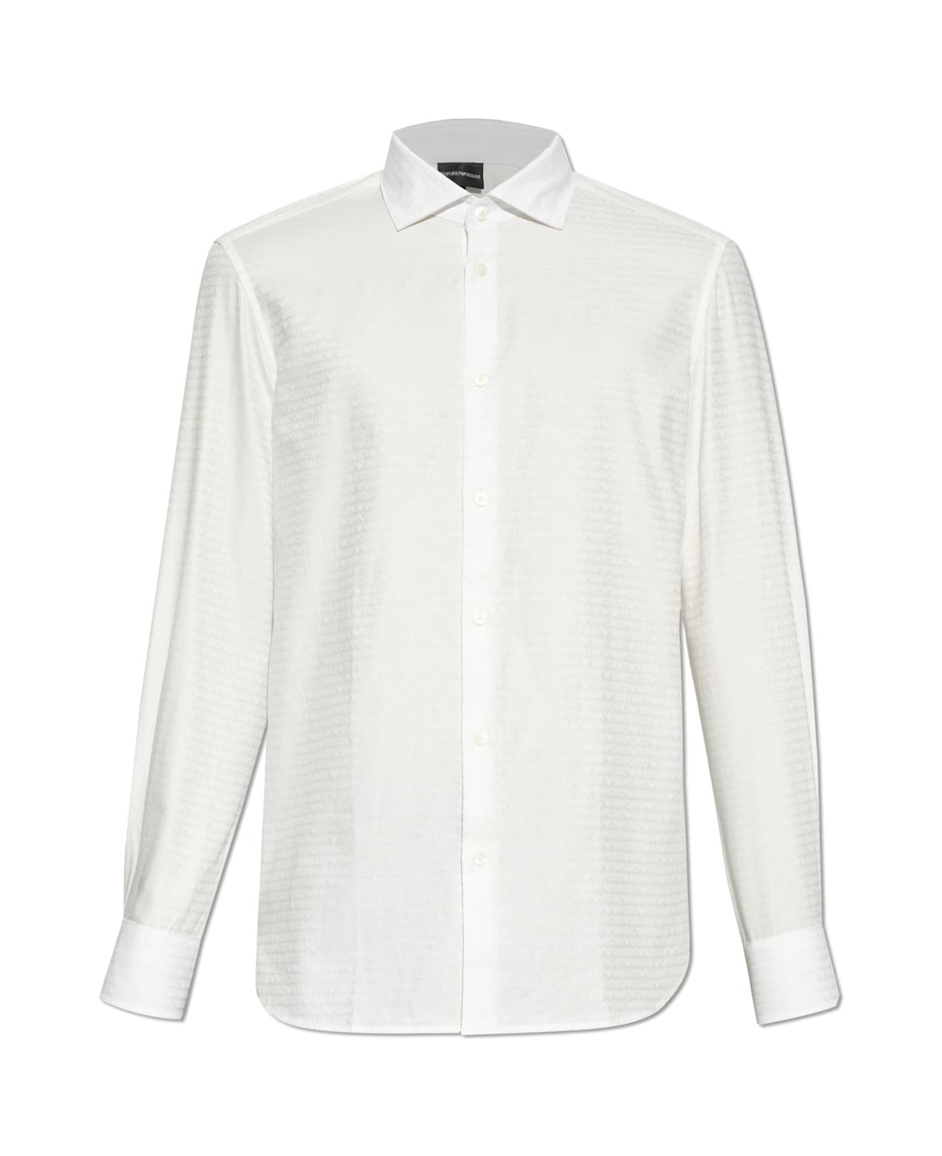 Emporio Armani Cotton Shirt With Monogram - White