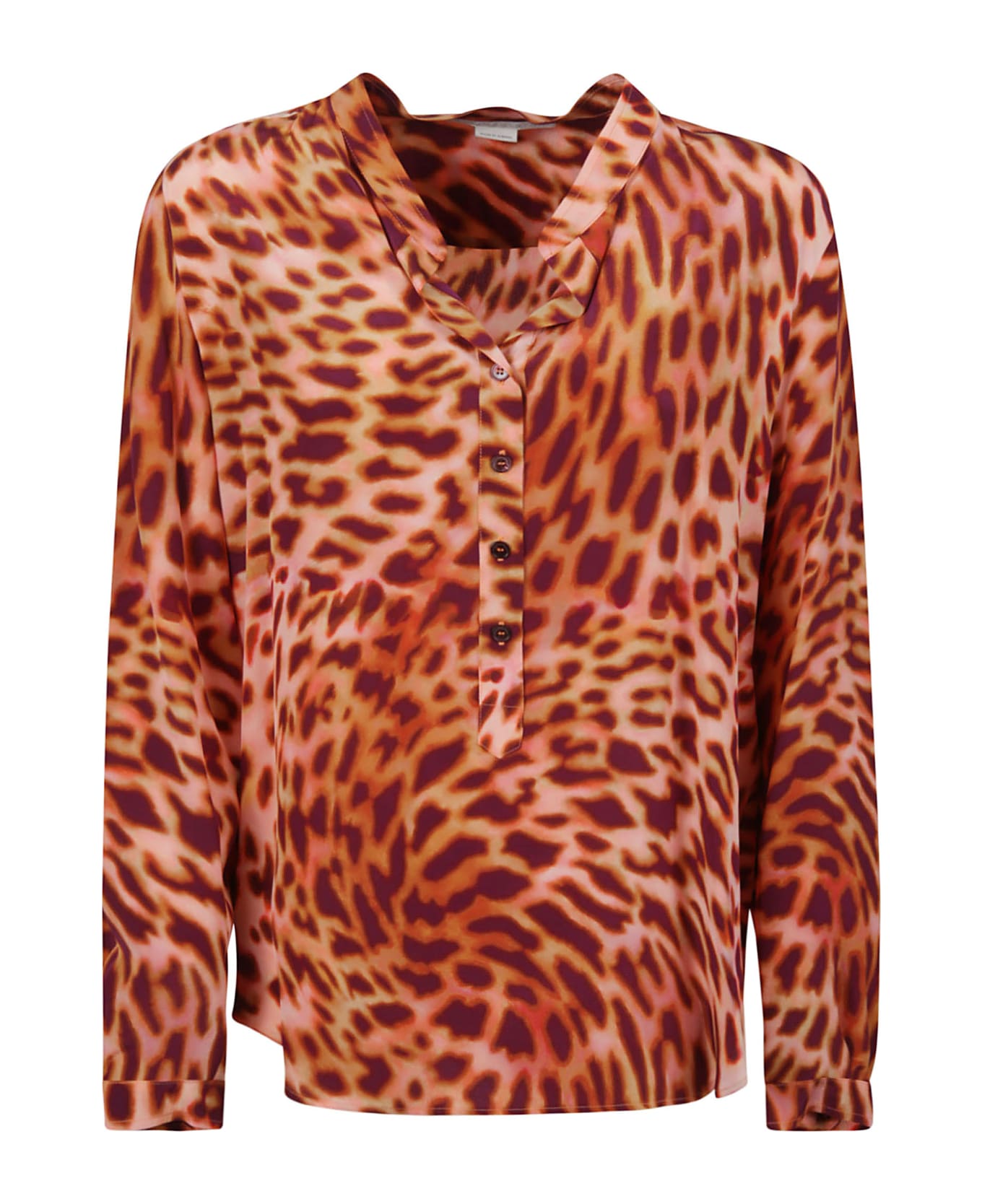 Stella McCartney Cheetah Print Silk Shirt - Martini Pink