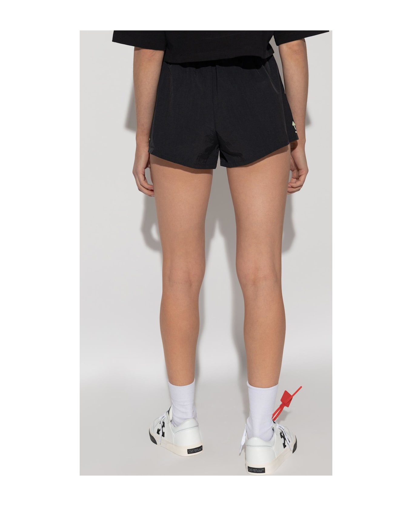 Off-White Training Shorts With Printed Logo - BLACK