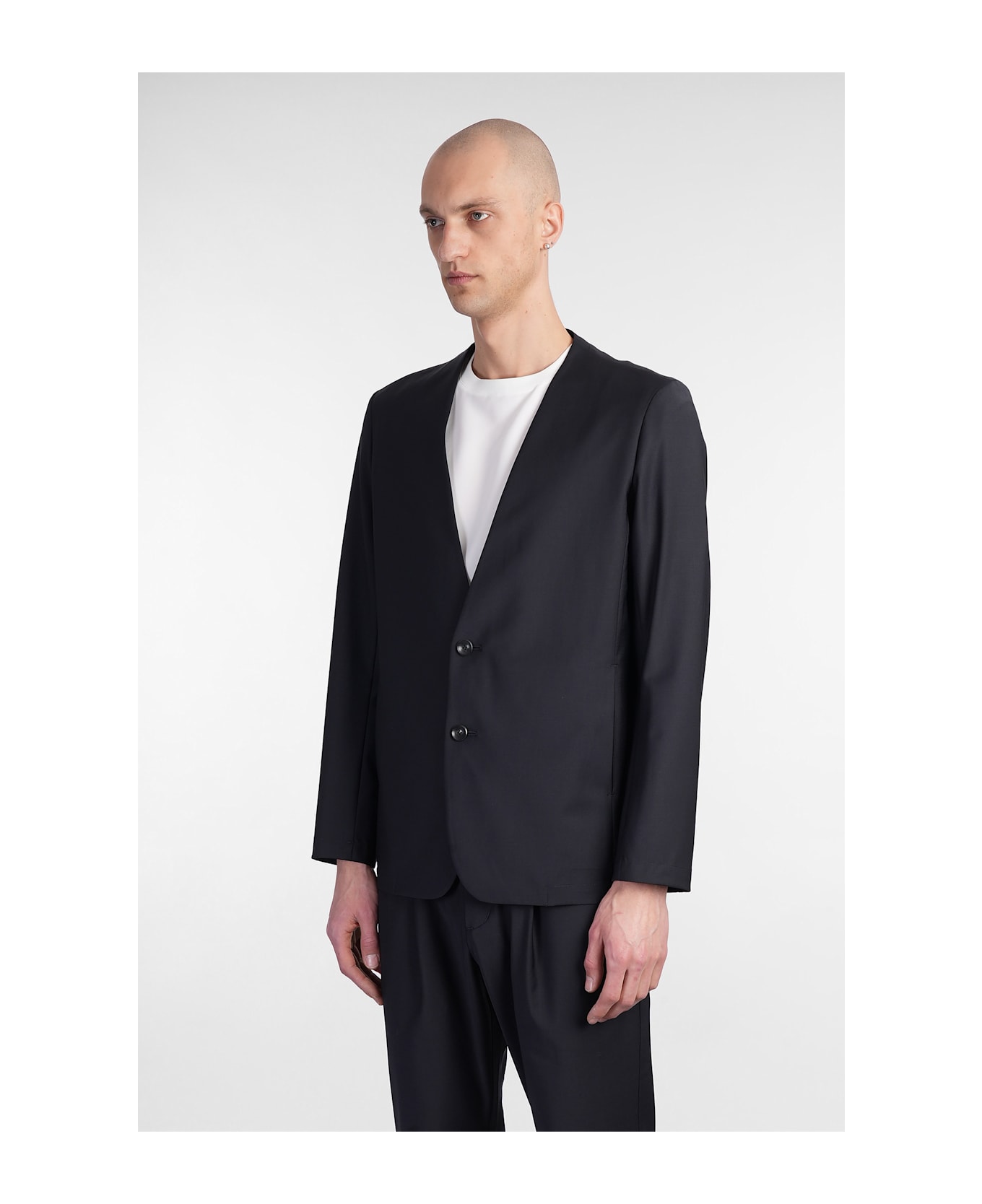 Attachment Blazer In Blue Polyester - blue