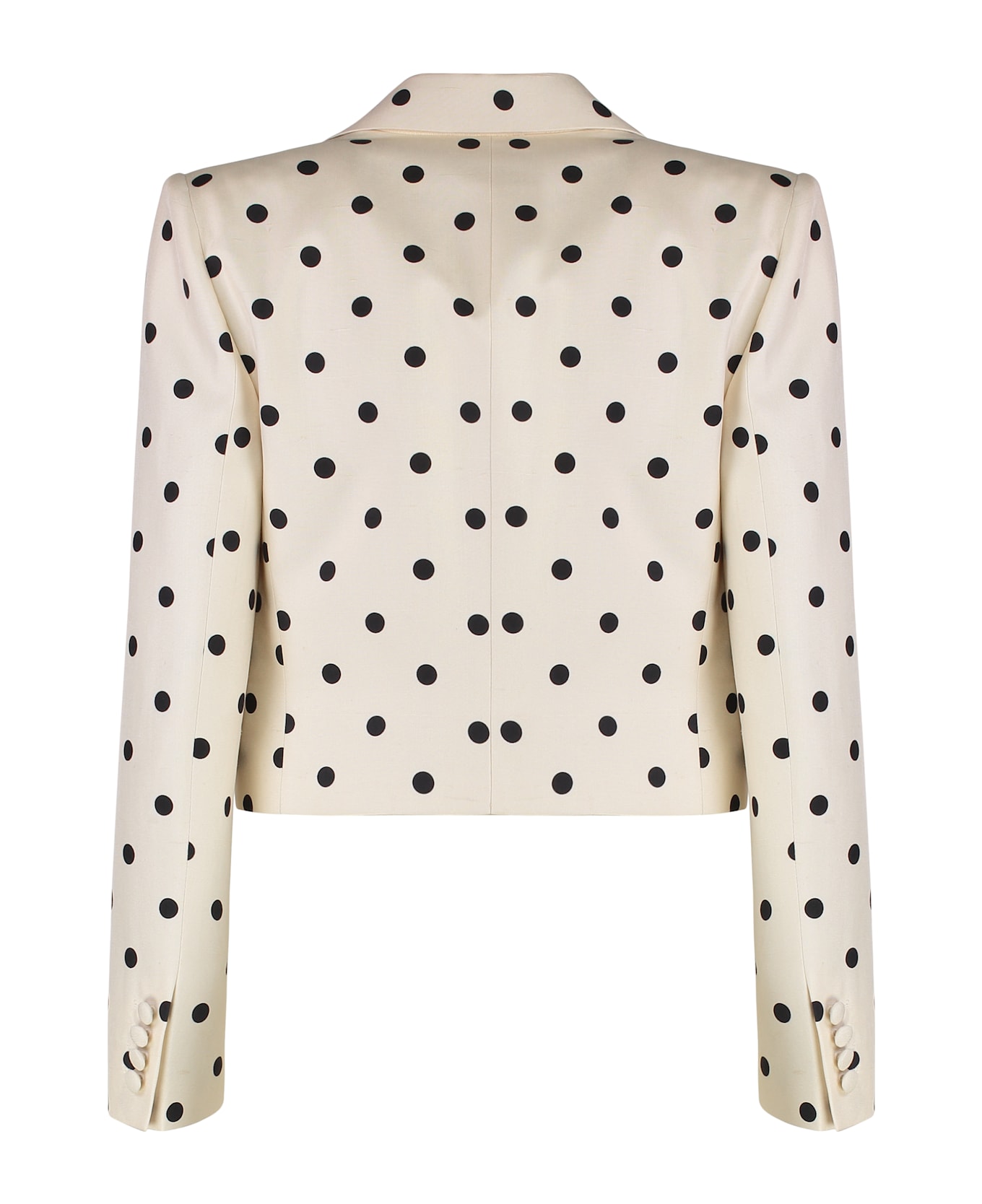 Valentino Garavani Shantung Jacket With Pludepois Prin - panna