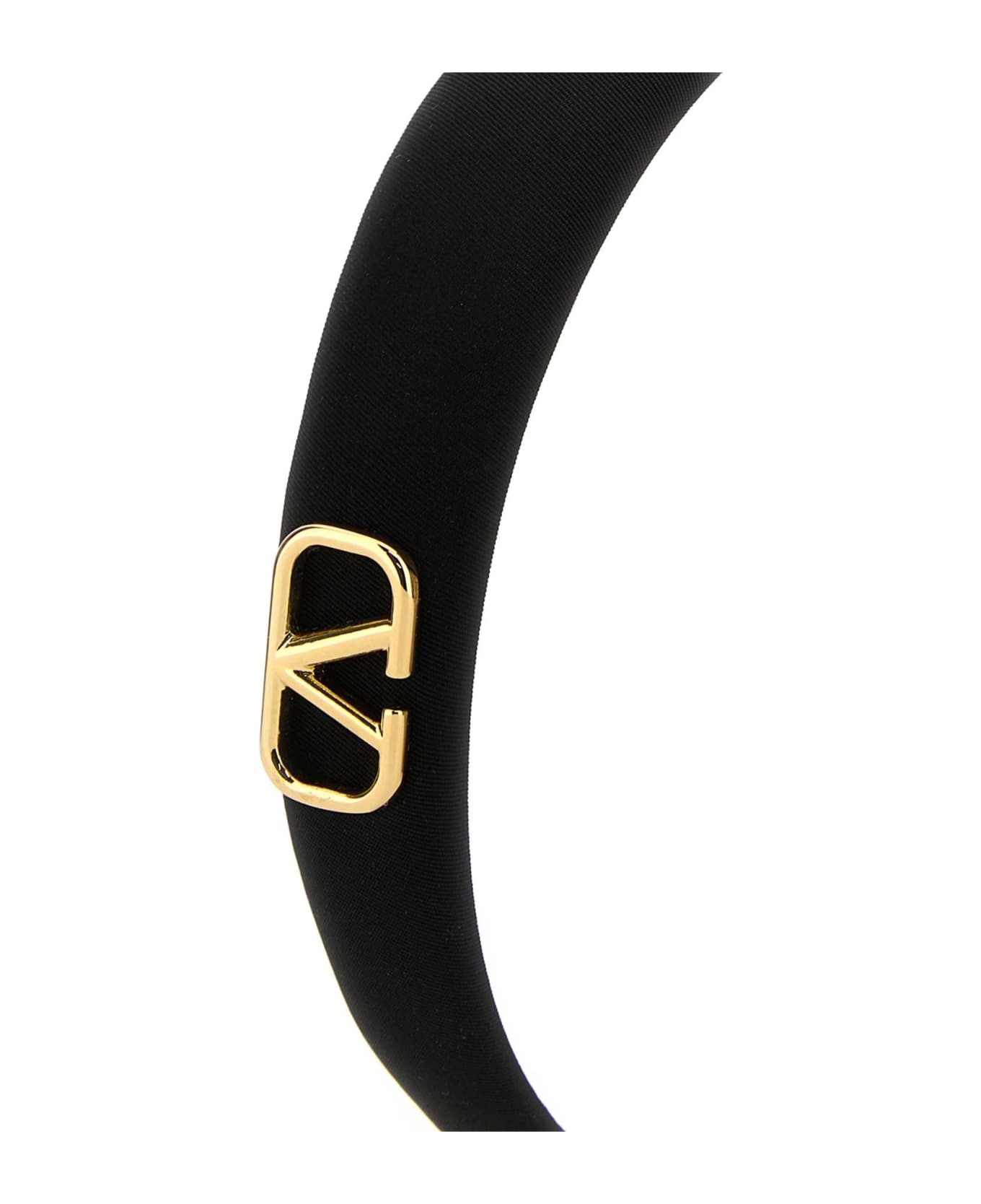 Valentino Garavani Black Silk Hairband - NEROORO