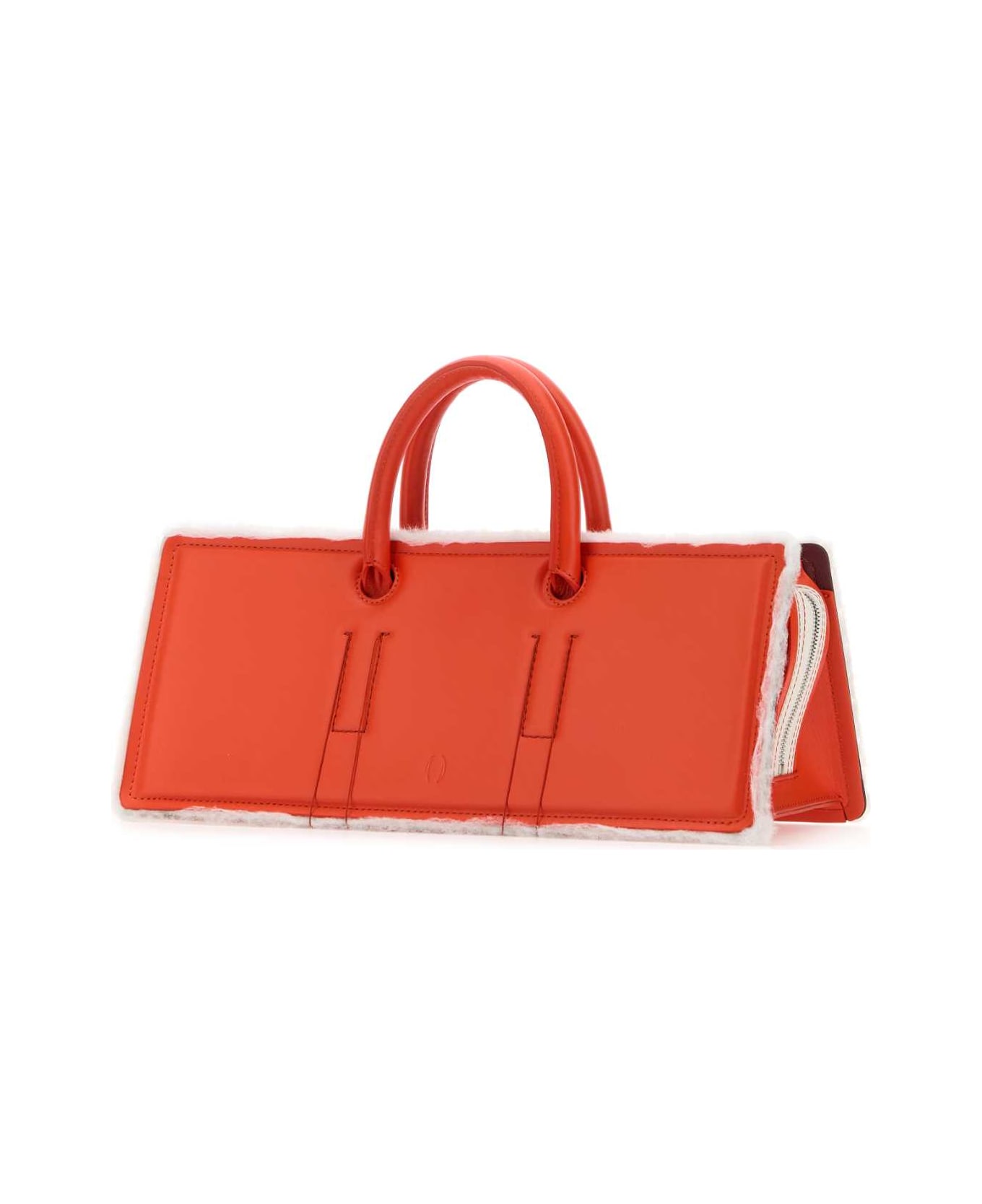 Dentro Coral Leather Otto Handbag - RED トートバッグ