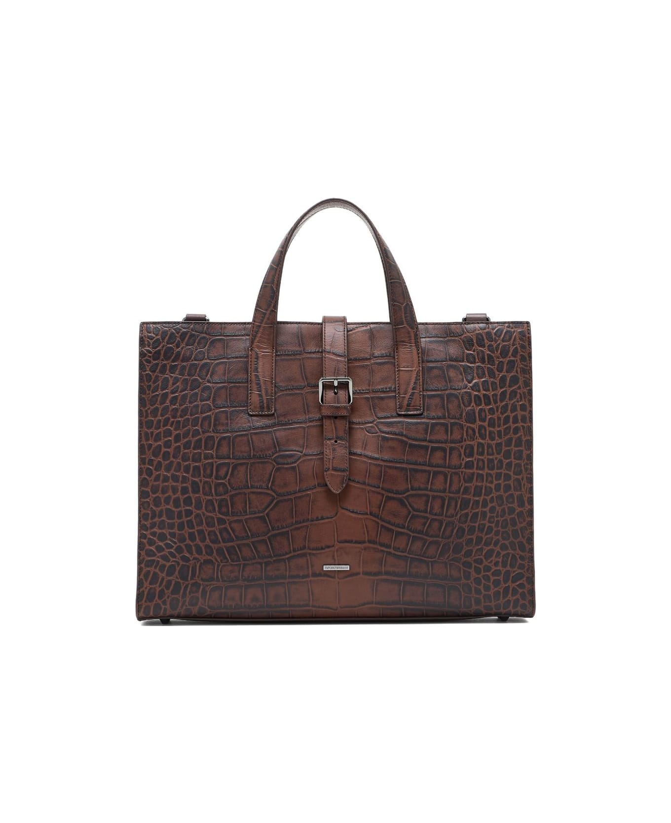 Emporio Armani Leather Briefcase - Brown