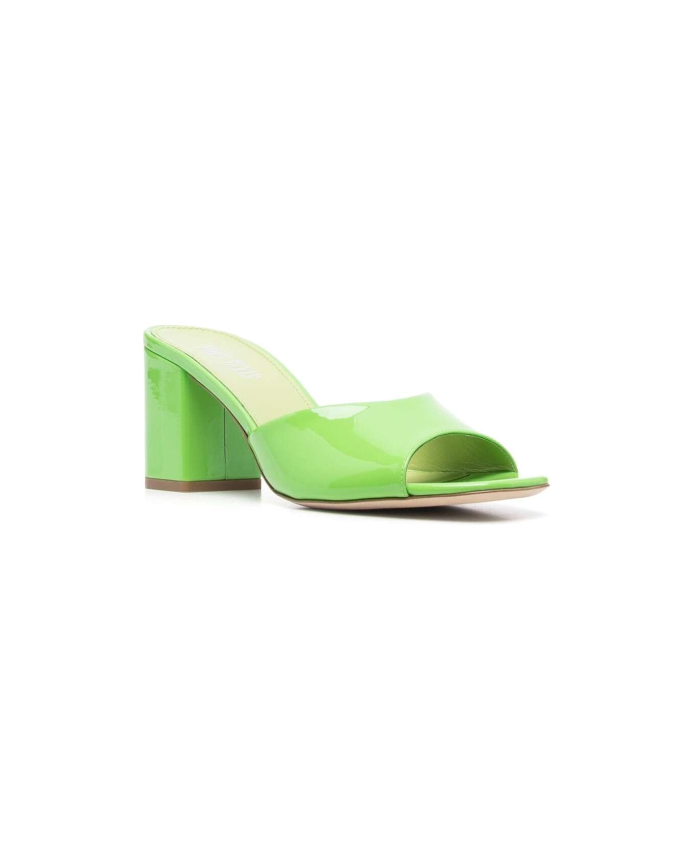 Paris Texas 'anja' Green Mules With Block Heel In Patent Leather Woman - Green