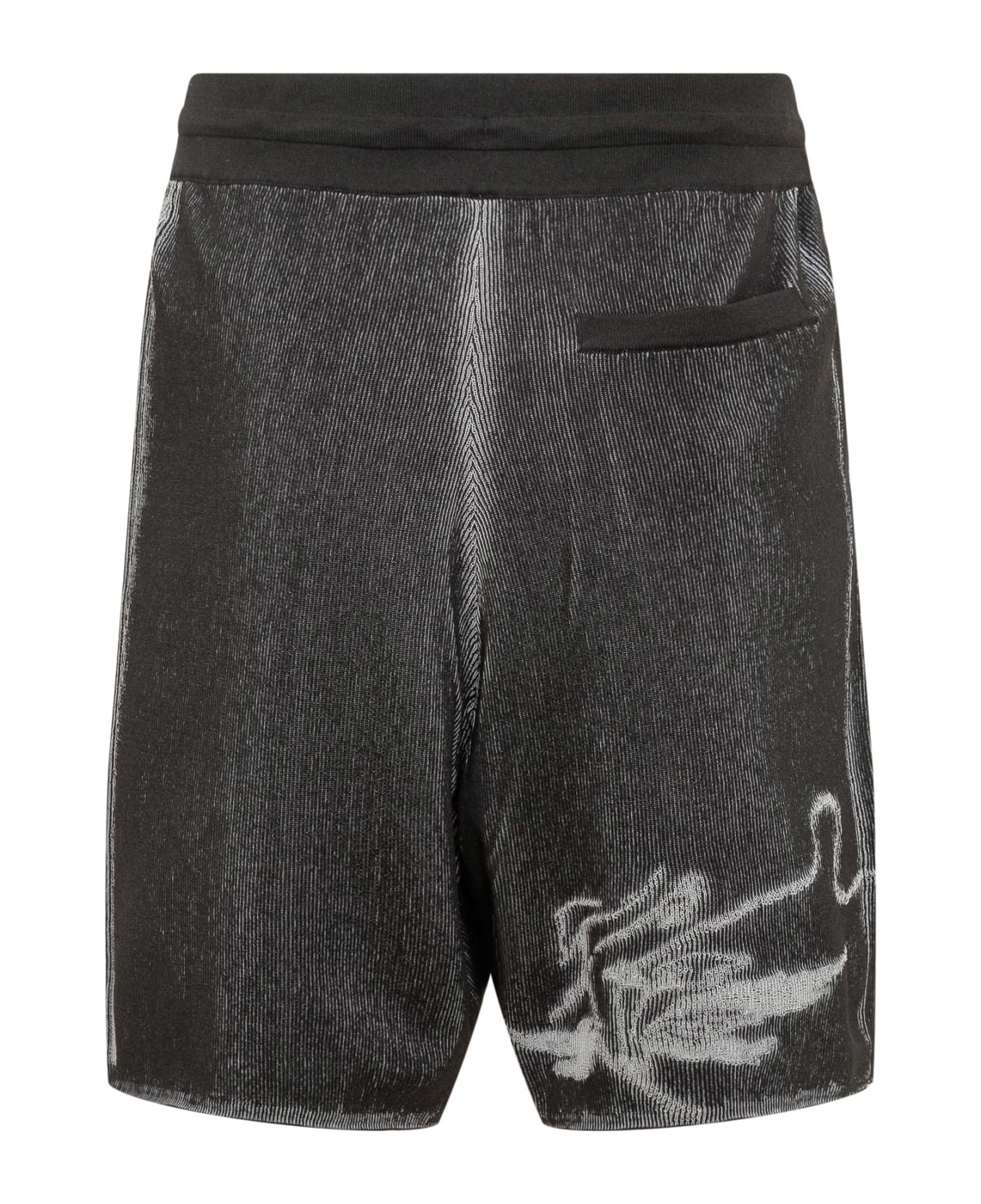 Y-3 Gfx Relaxed Fit Knit Shorts - BLACK/WHITE