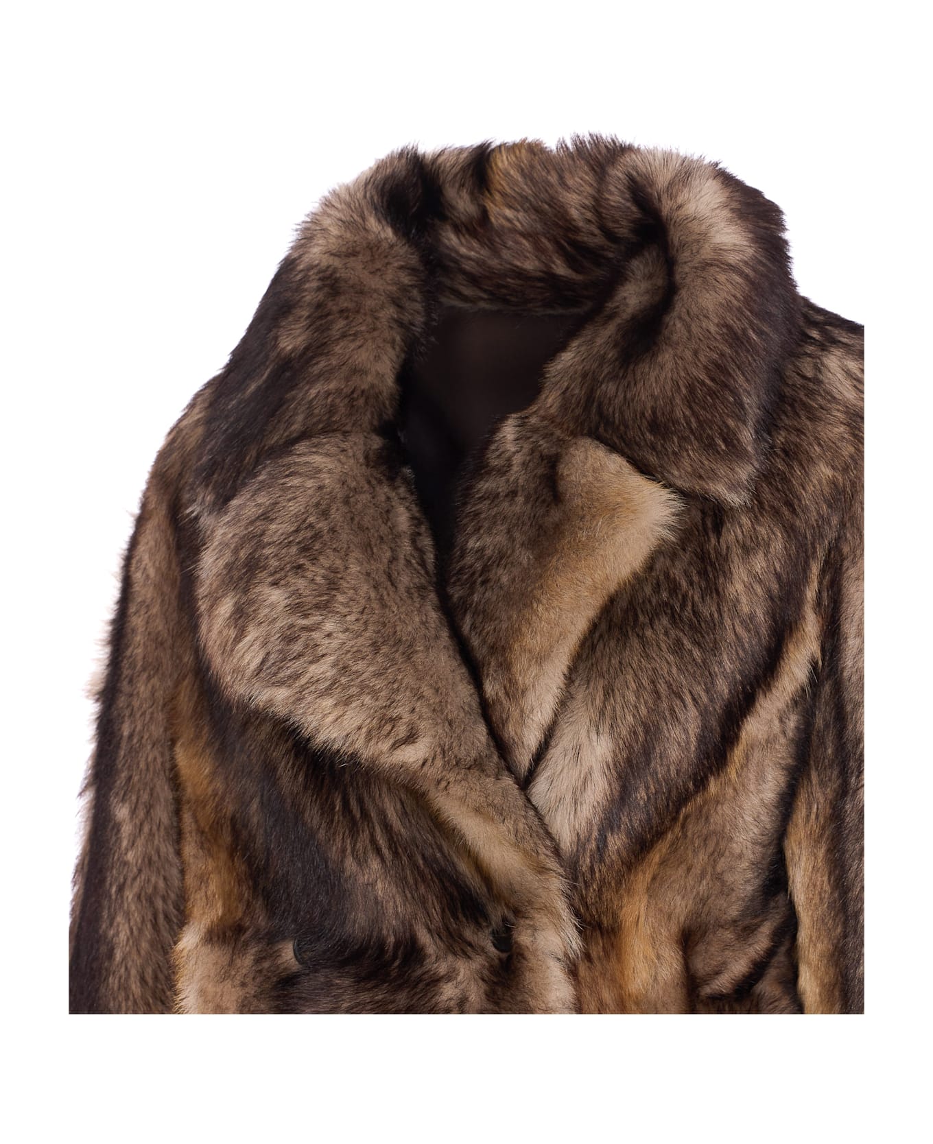 Yves Salomon Lamb Leather Coat - Brown