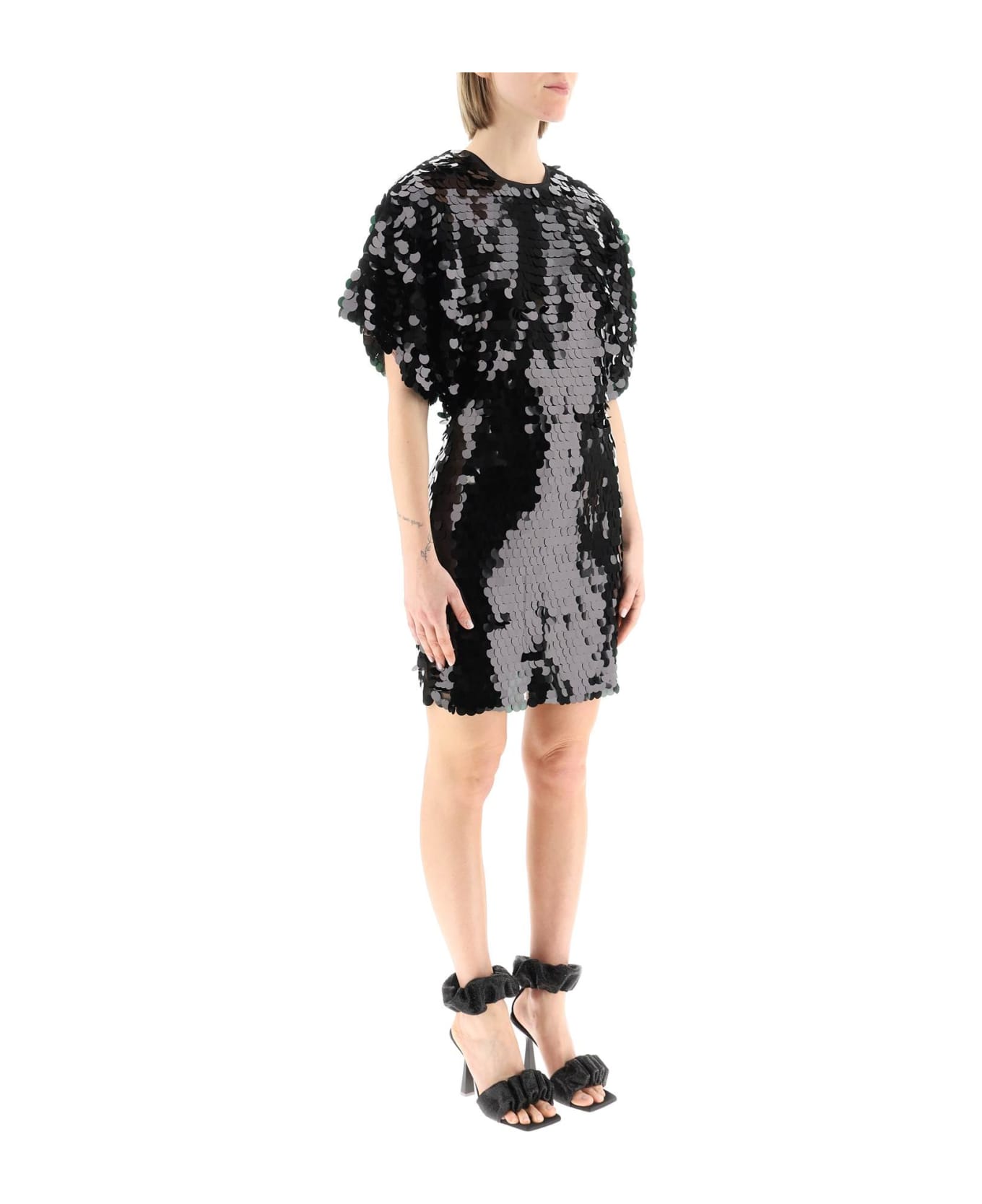 Rotate by Birger Christensen Short Dress With Maxi Sequins - BLACK (Black)